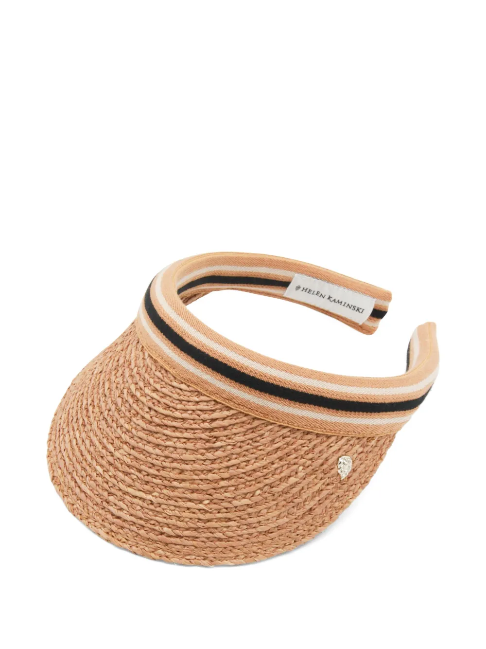 Helen Kaminski Bianca 12 Striped Raffia Visor Hat In Brown