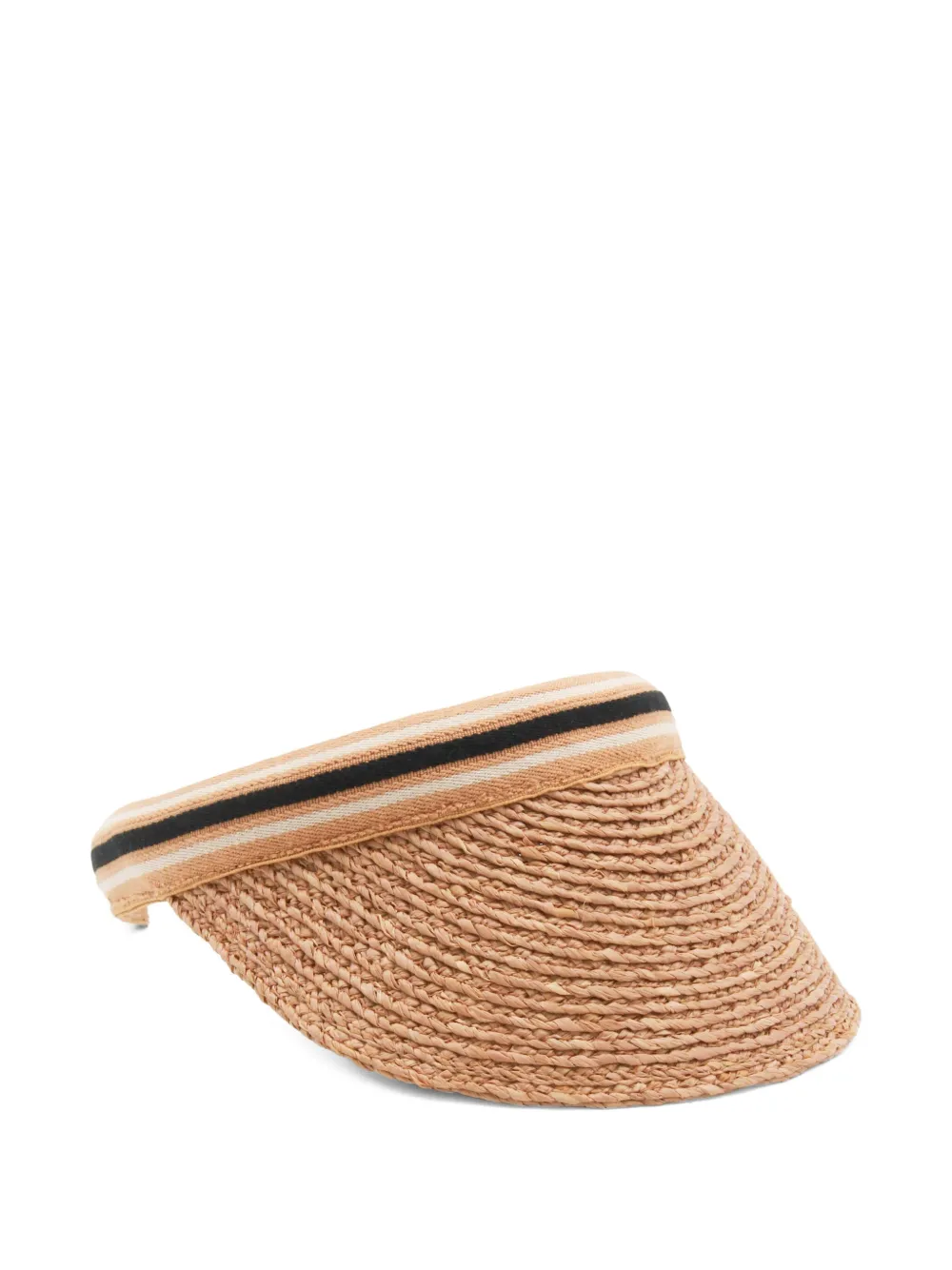 Helen Kaminski Bianca 12 striped raffia visor hat - Beige