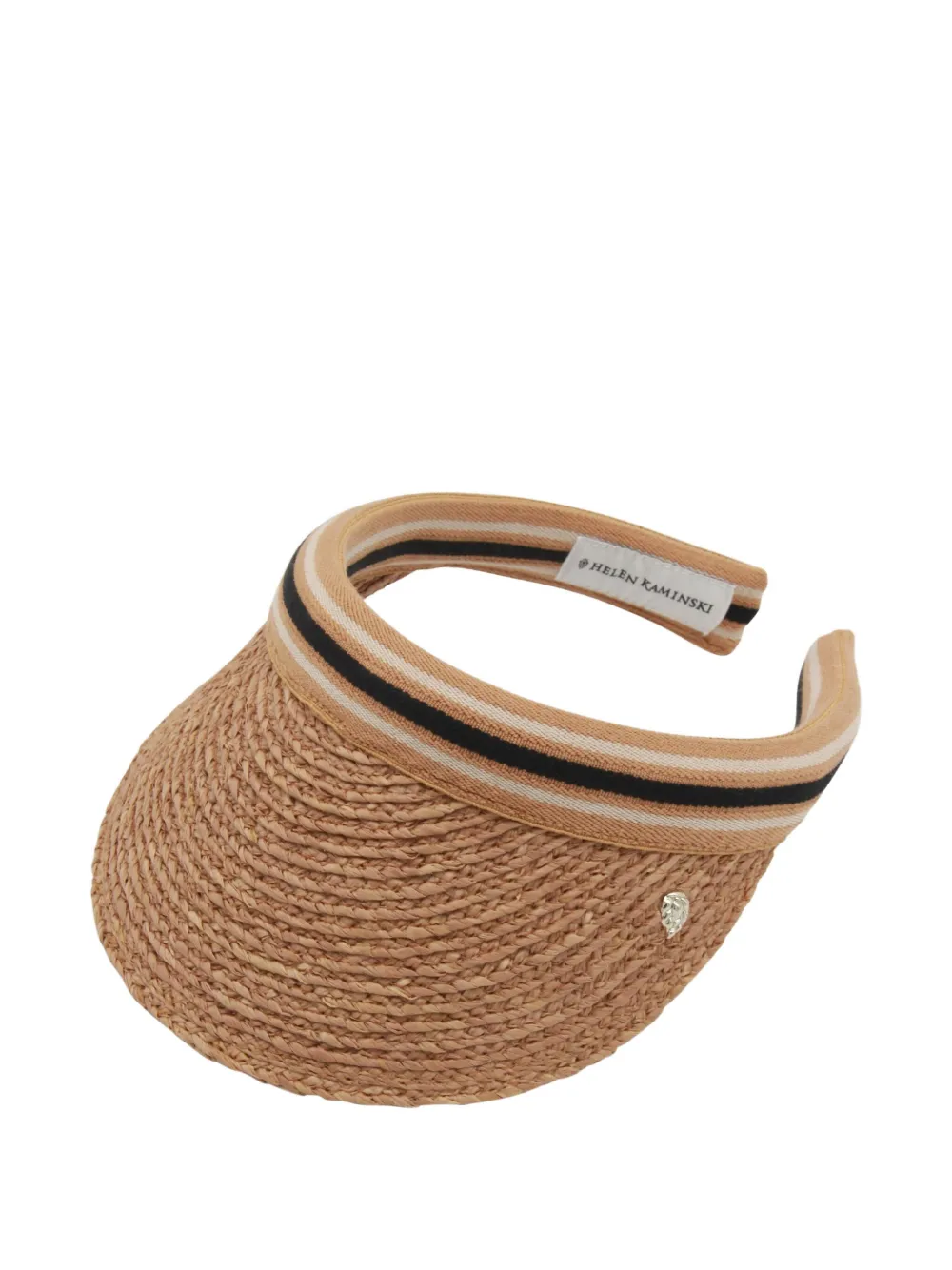 Helen Kaminski Bianca 12 Striped Raffia Visor Hat In Brown