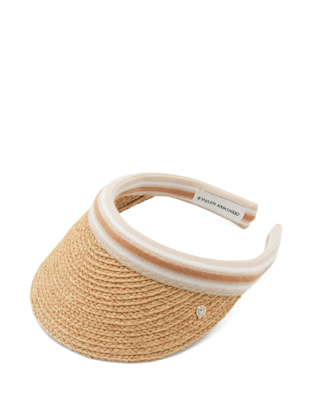 Helen Kaminski Bianca 8 Striped Raffia Visor In Brown