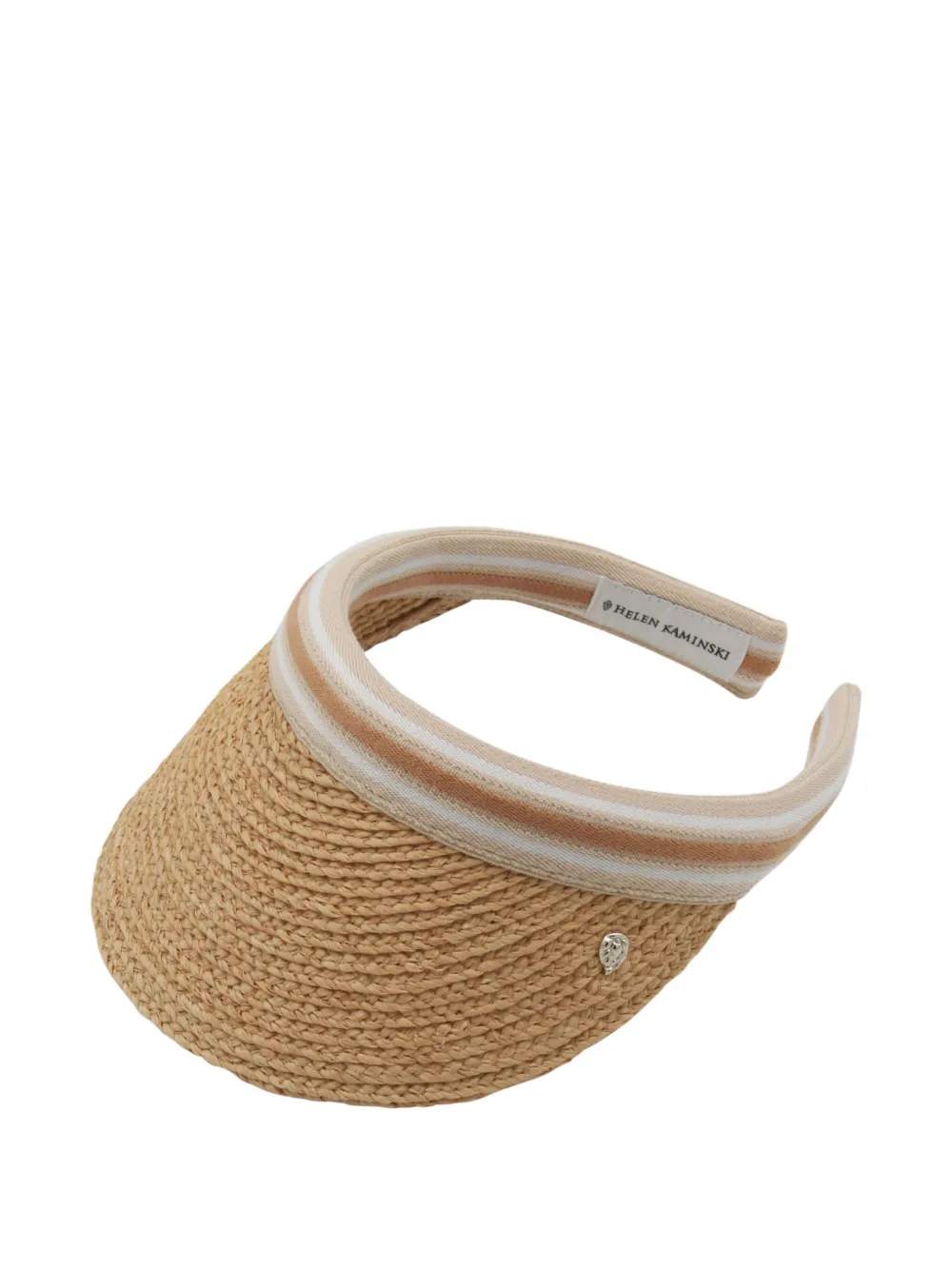 Helen Kaminski Bianca 8 Striped Raffia Visor In Brown