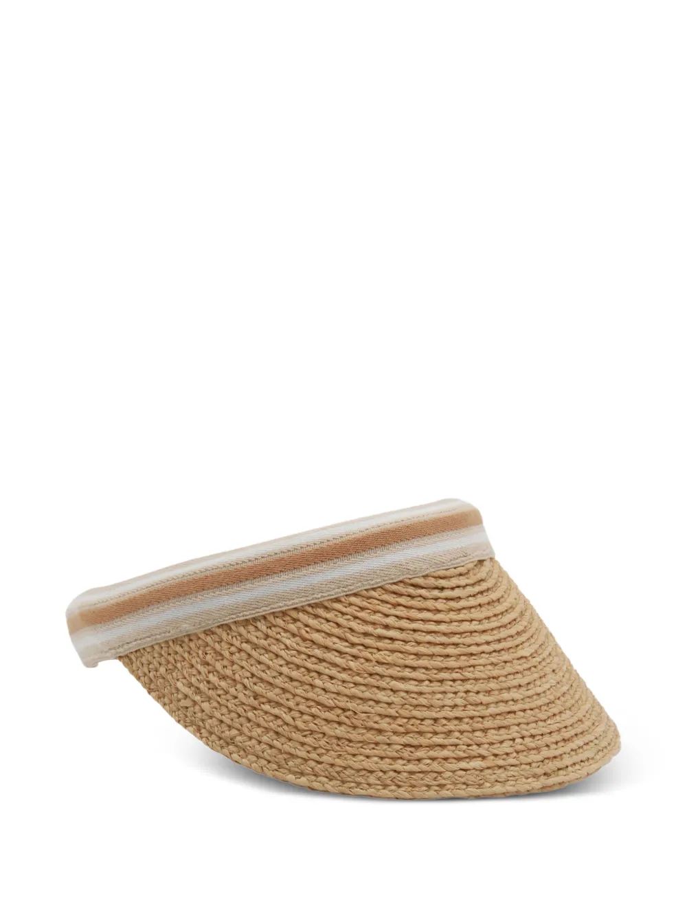 Helen Kaminski Bianca 8 striped raffia visor - Nude