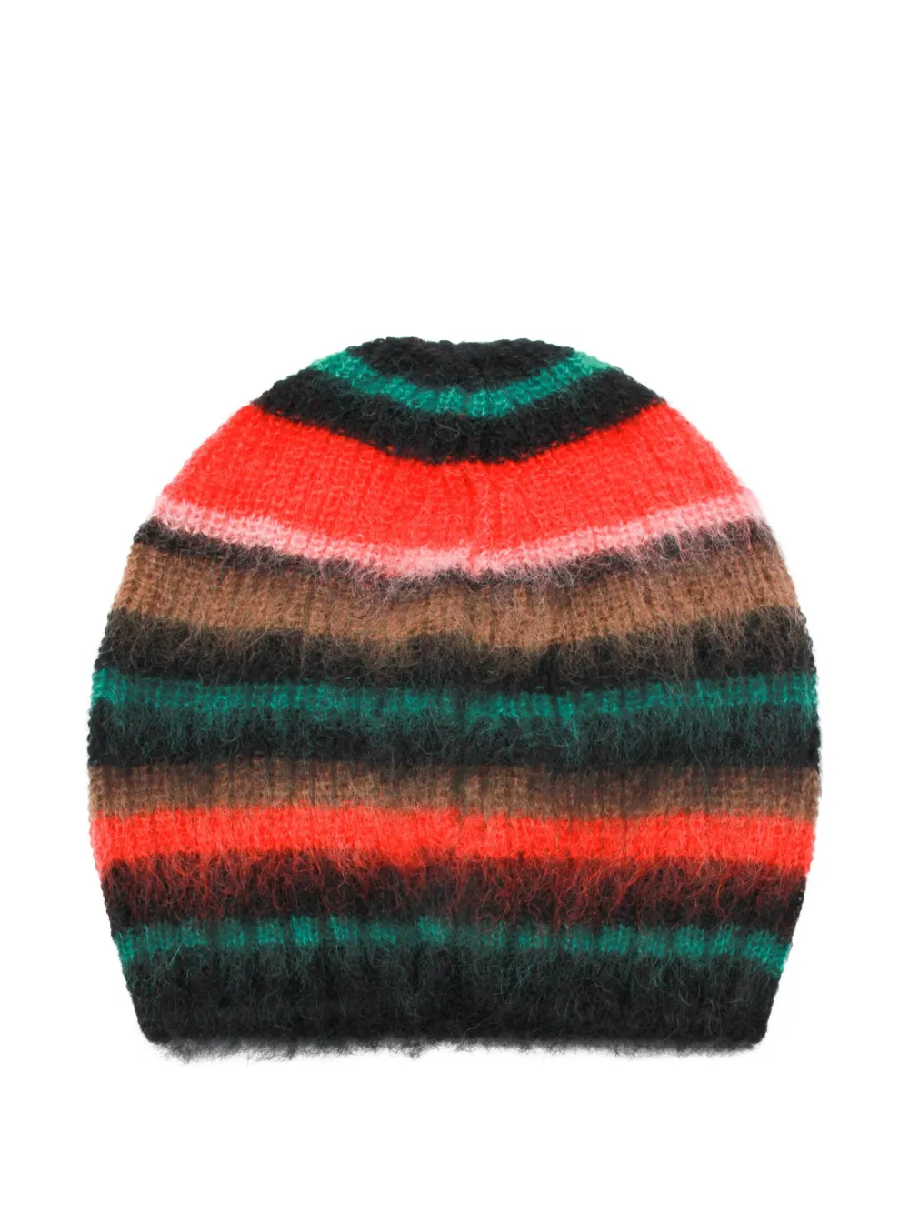 Moncler Striped Logo-patch Beanie Hat In Multi