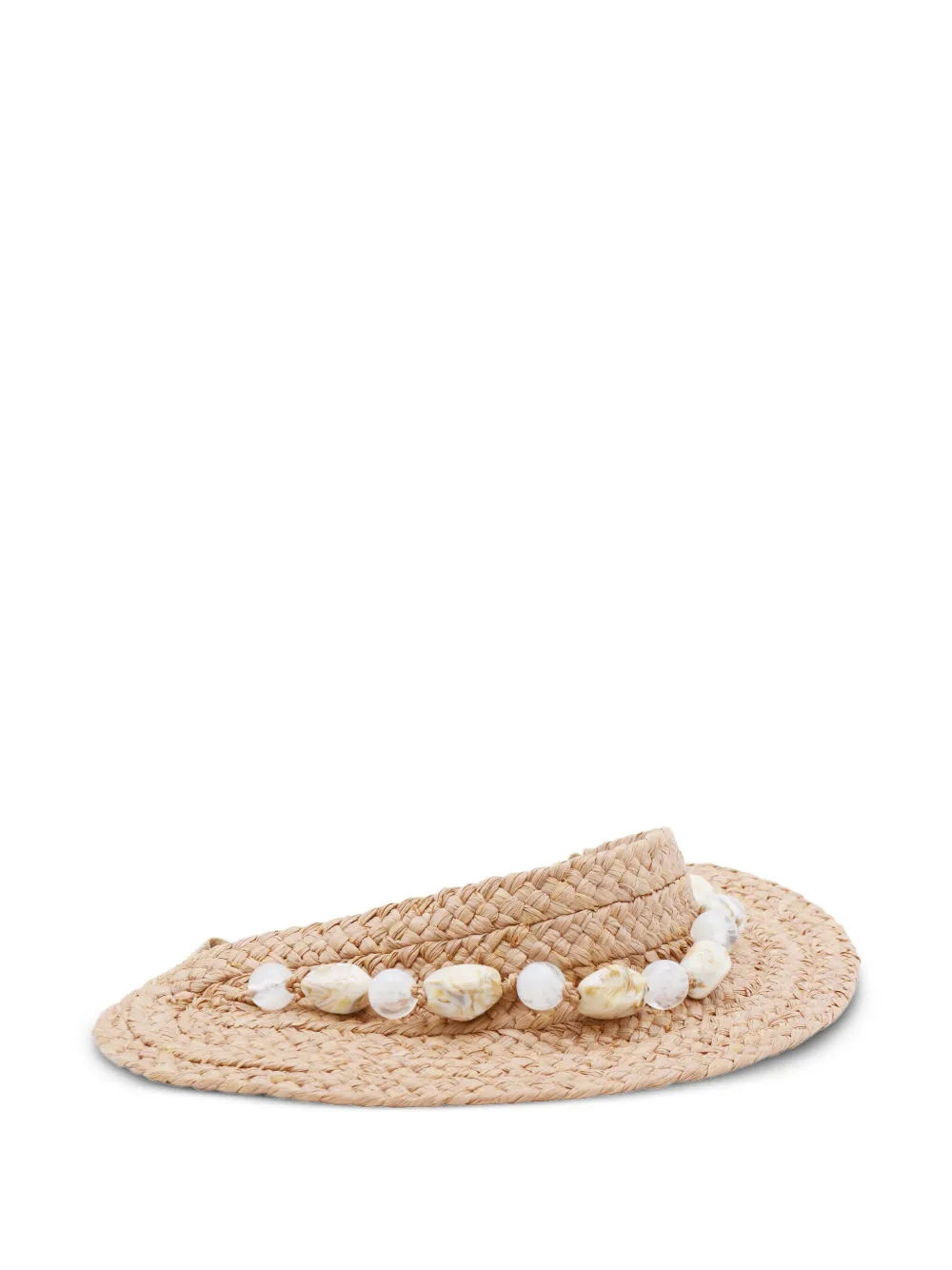 Helen Kaminski Raffia hoed met kralen Beige