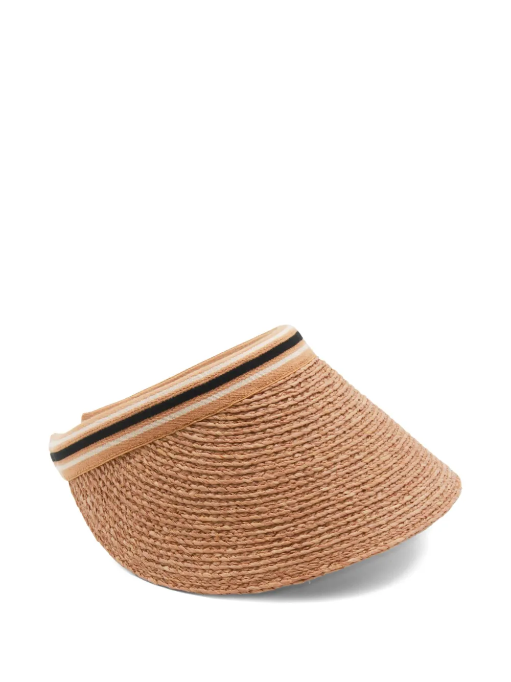 Helen Kaminski Bianca 12 Striped Raffia Visor In Brown