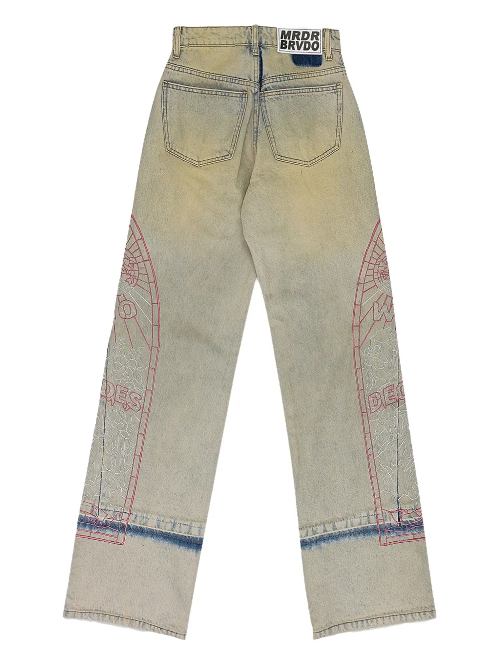 Who Decides War Jeans met grafisch detail - Blauw