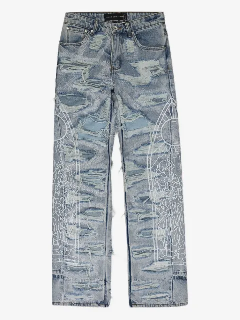 Who Decides War jeans rectos con efecto envejecido