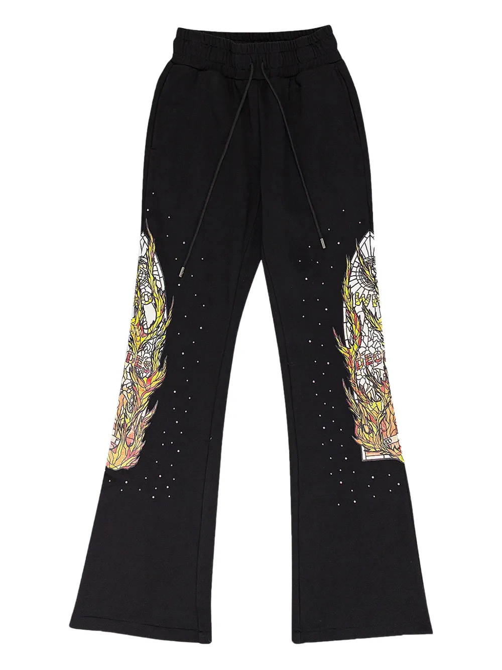 Who Decides War flame-patch sweatpants | noir | Image 1