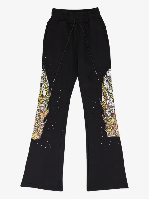 Who Decides War pants con parche de llama