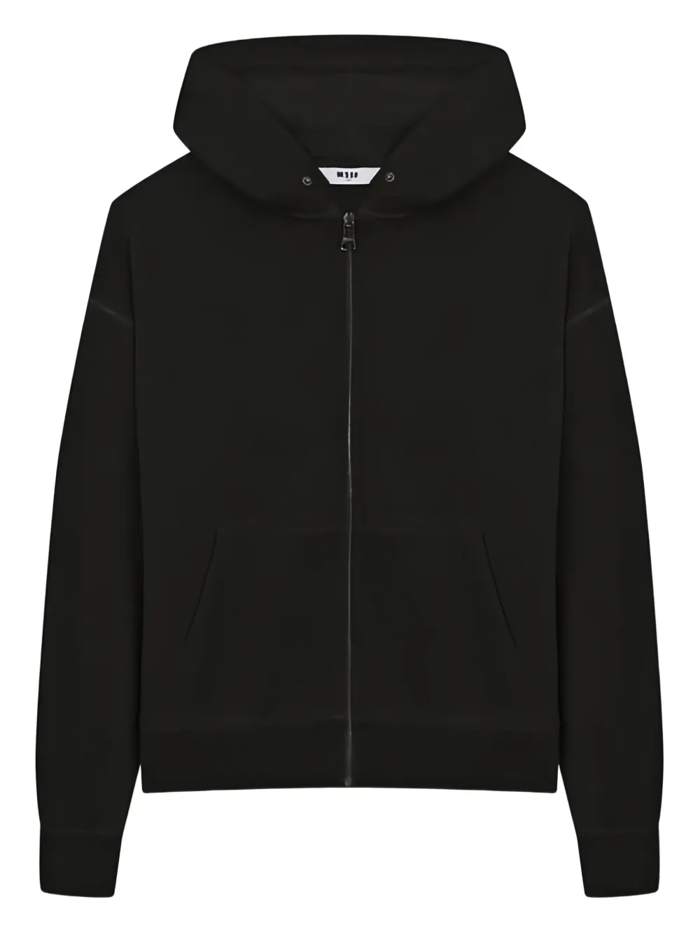 Msgm Zip Hooded Sweatshirt In Black