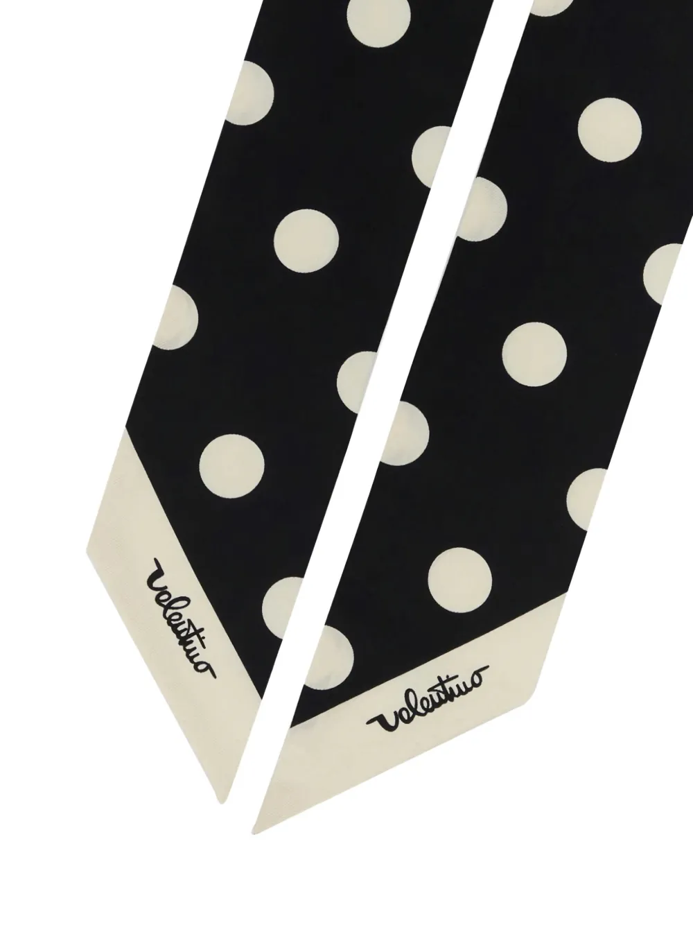Valentino Garavani polka dot silk foulard - Zwart