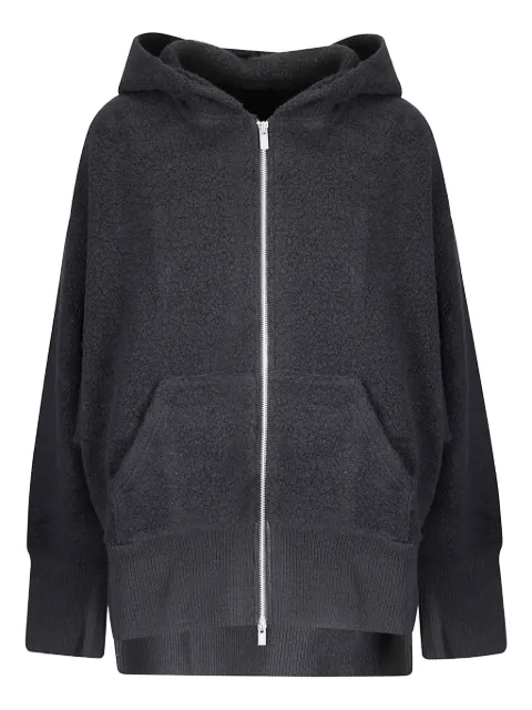 Yohji Yamamoto fleece-texture zip-up hoodie