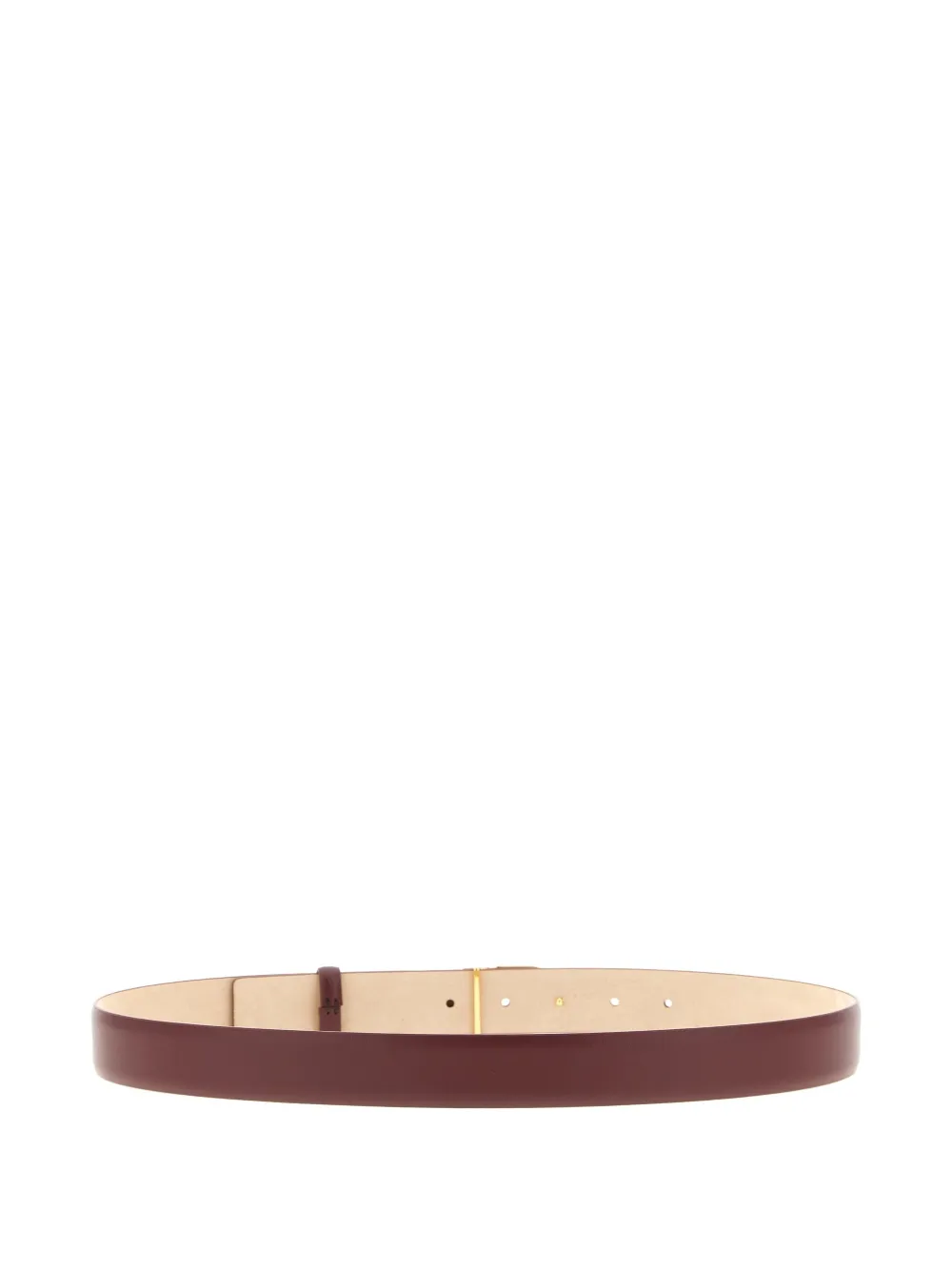 KHAITE smooth saddle leather belt - Bruin