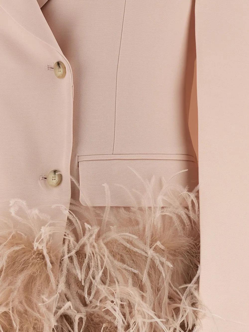 Federica Bonifaci Feather Double-breasted Blazer In Pink