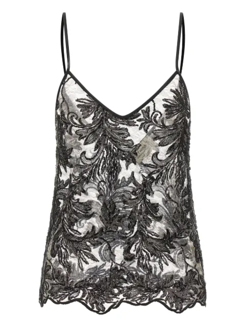 LE TWINS sequin appliqué alba top
