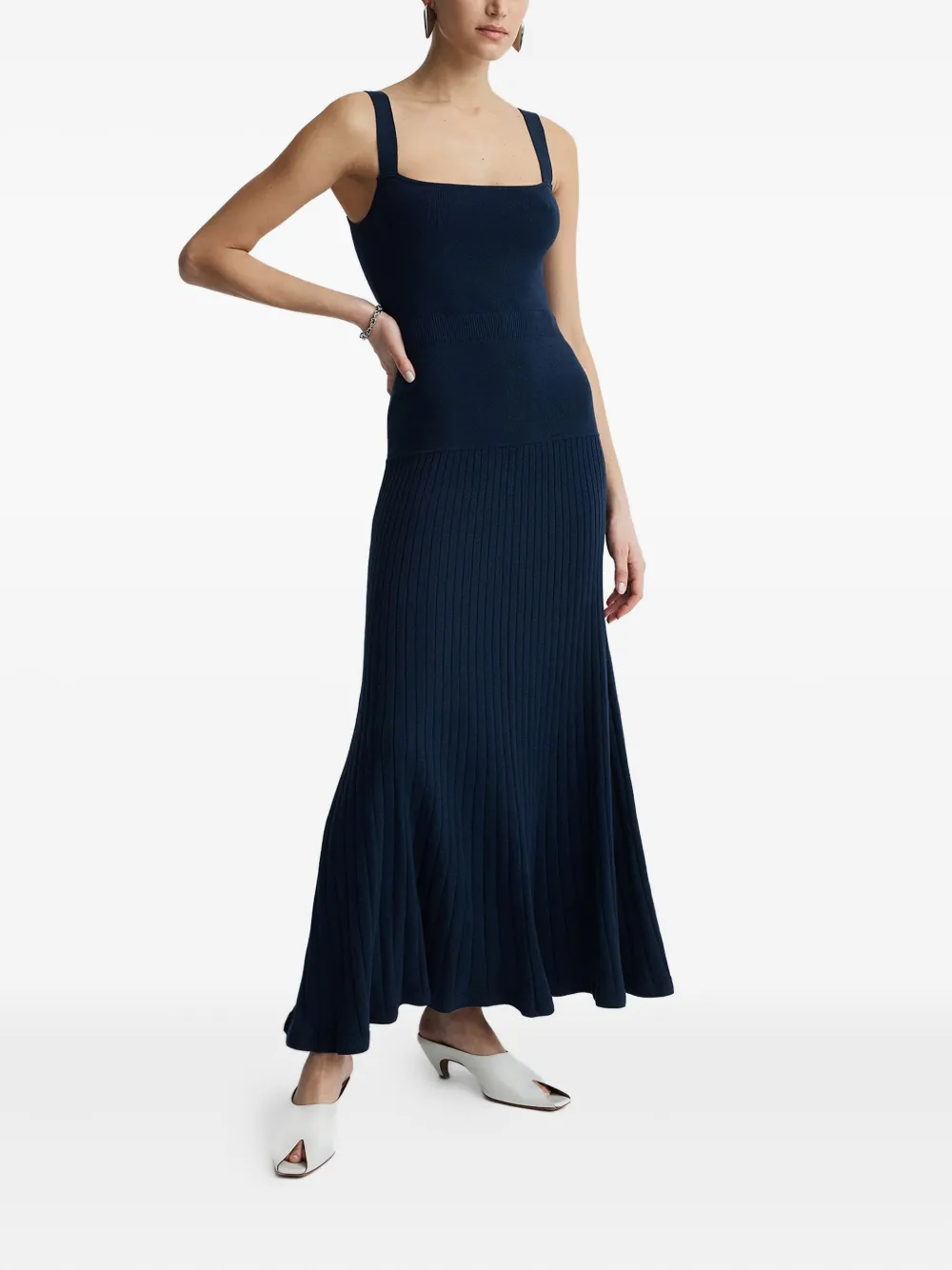 Anna Quan Chantelle Square-neck Maxi Dress In Blue