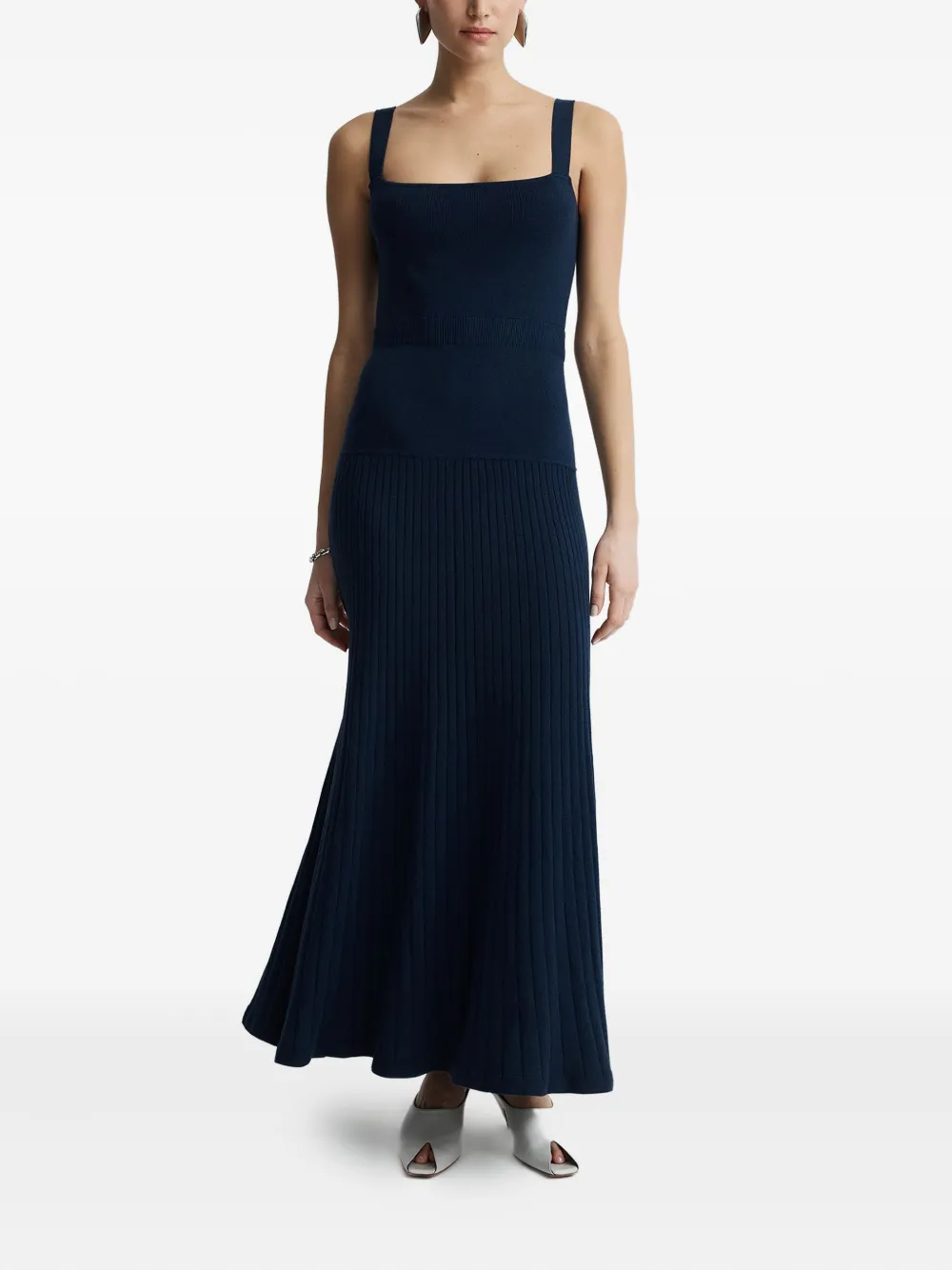 Anna Quan Chantelle maxi-jurk met vierkante hals - Blauw