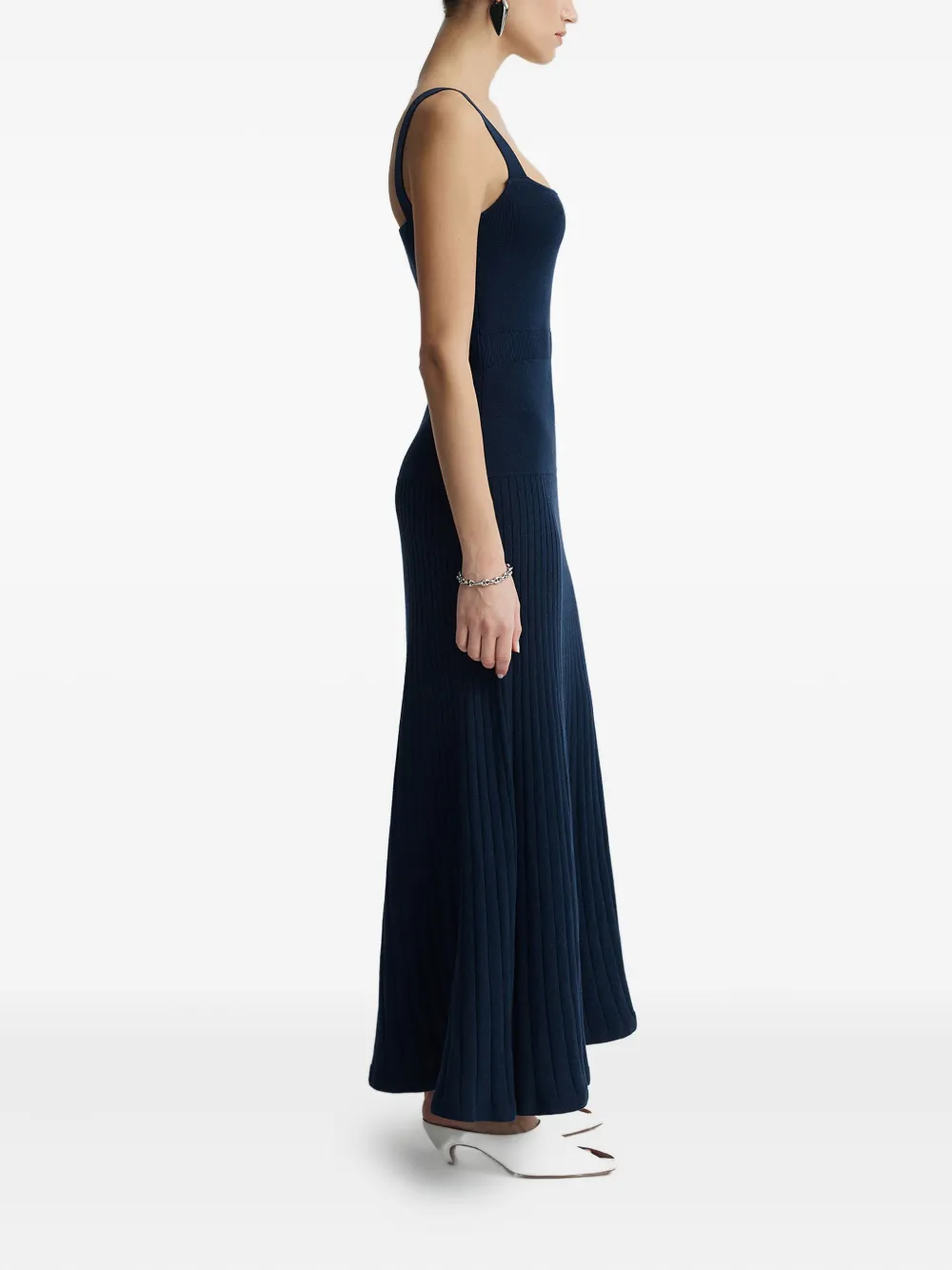 Anna Quan Chantelle Square-neck Maxi Dress In Blue