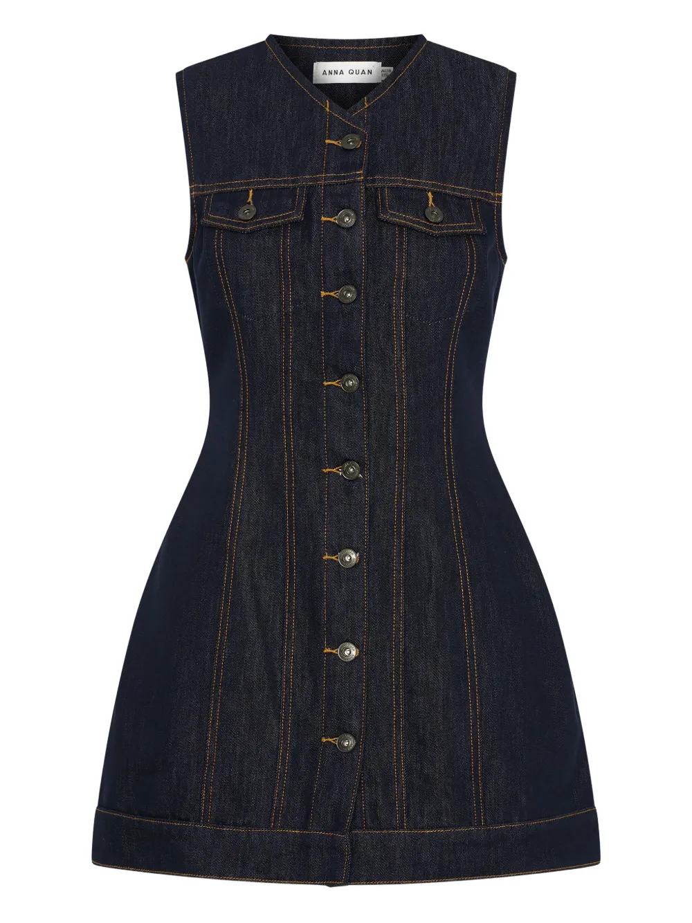 Anna Quan Abito corto Nina con bottoni - Blu