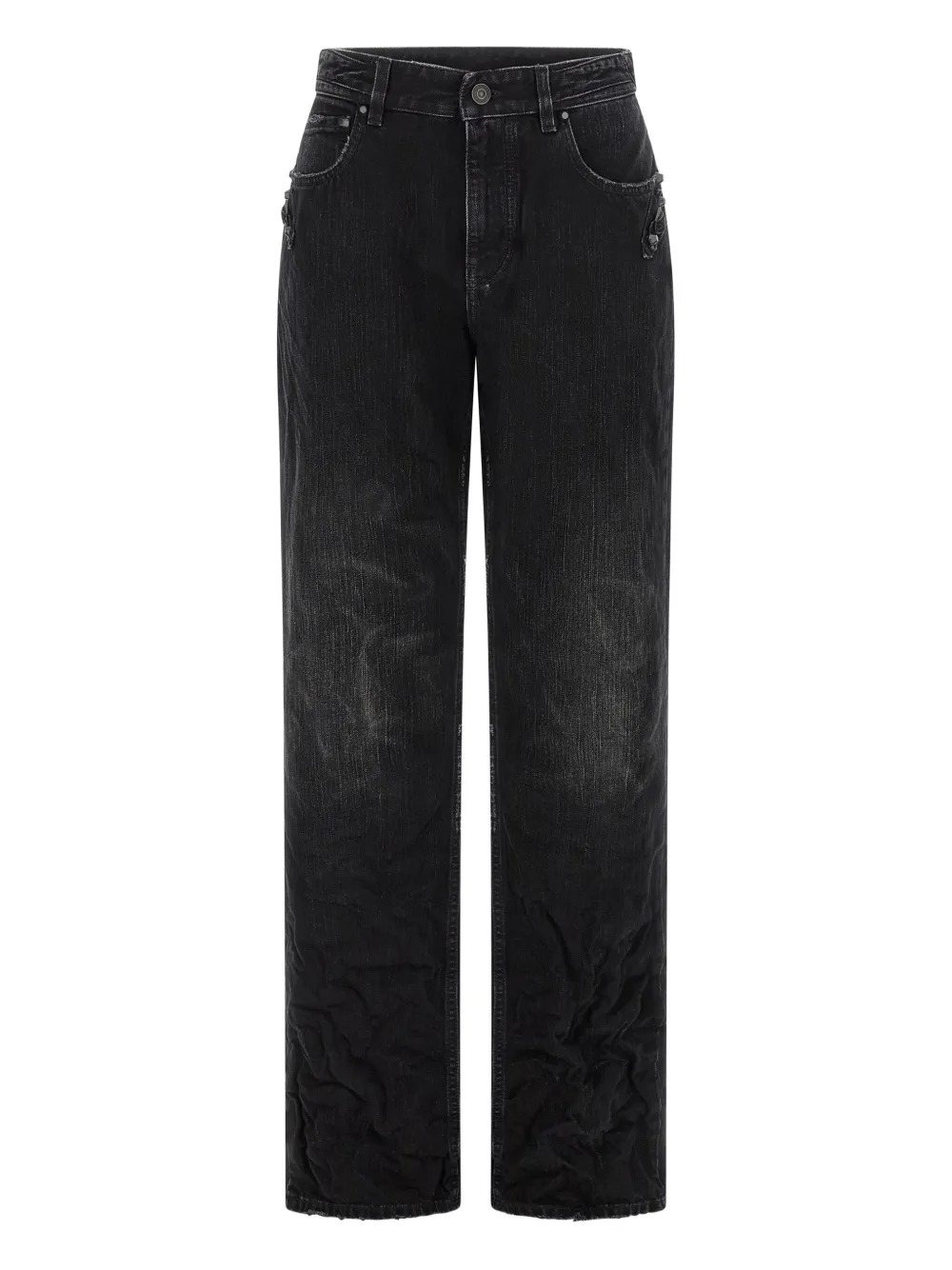 Balenciaga Urban Style Denim Trousers Featuring Pockets In Black
