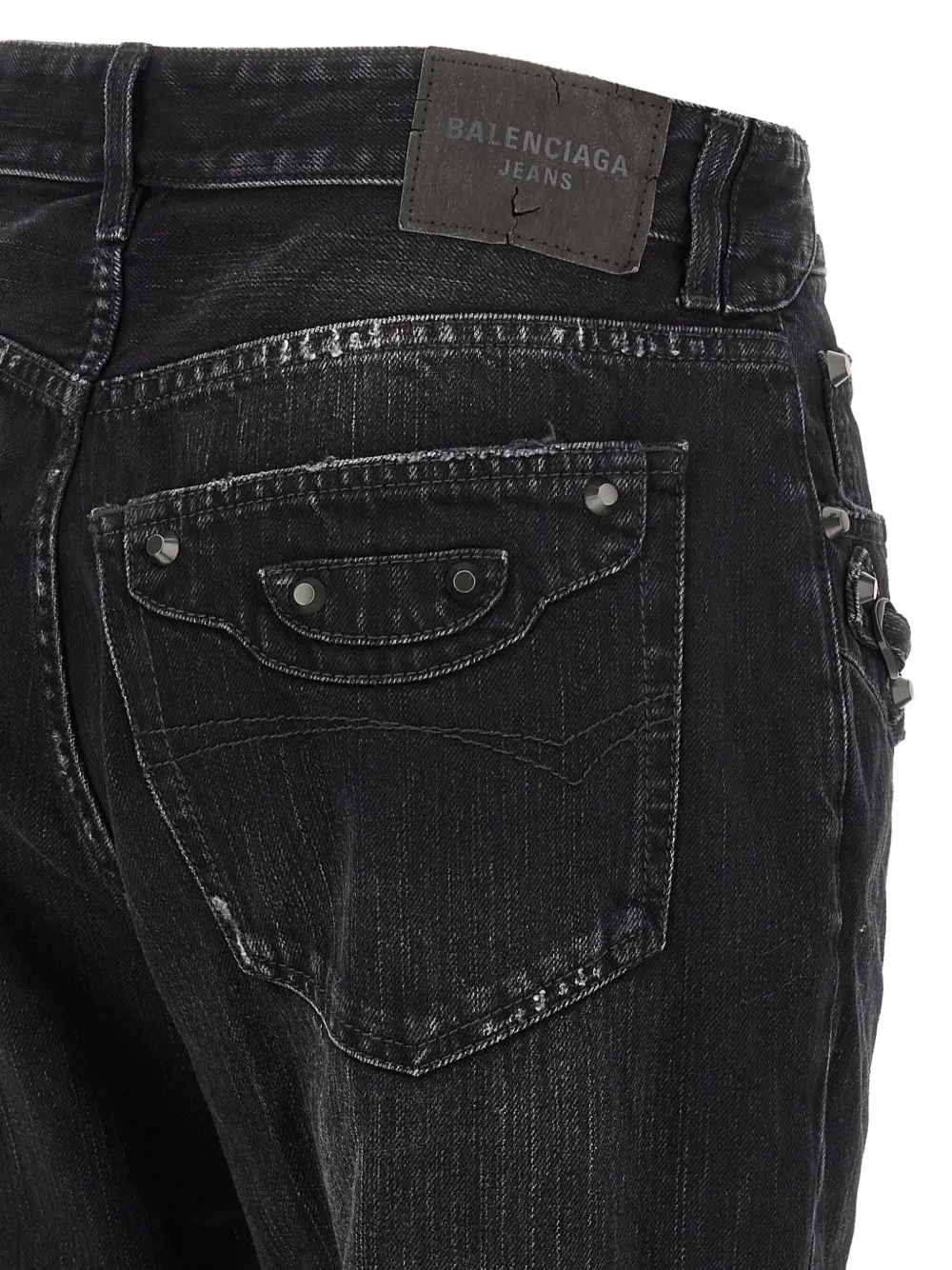 Balenciaga Urban Style Denim Trousers Featuring Pockets In Black