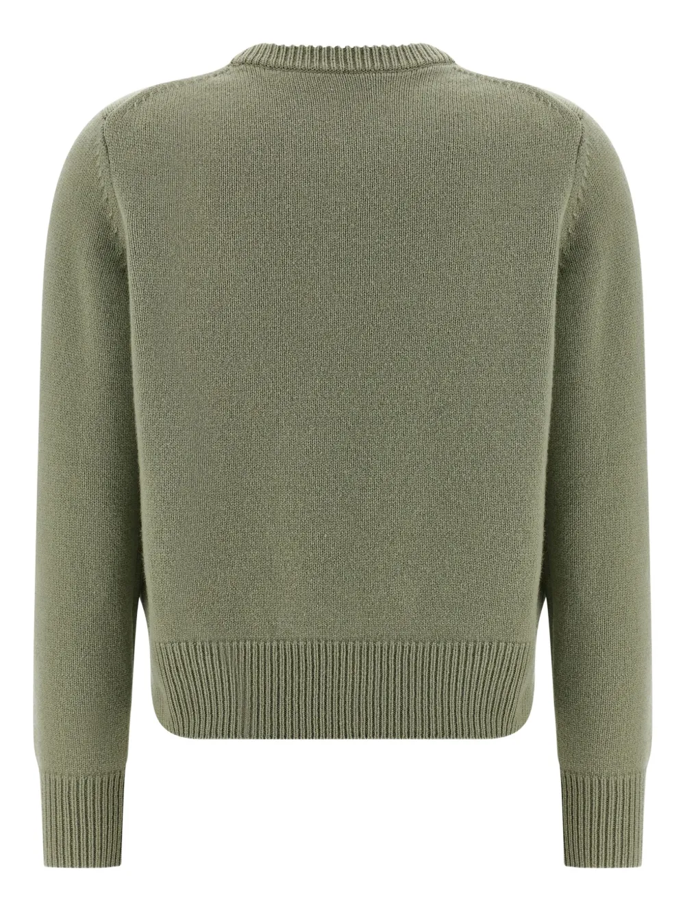 Maison Kitsuné Contrast Fox Head Sweater In Green