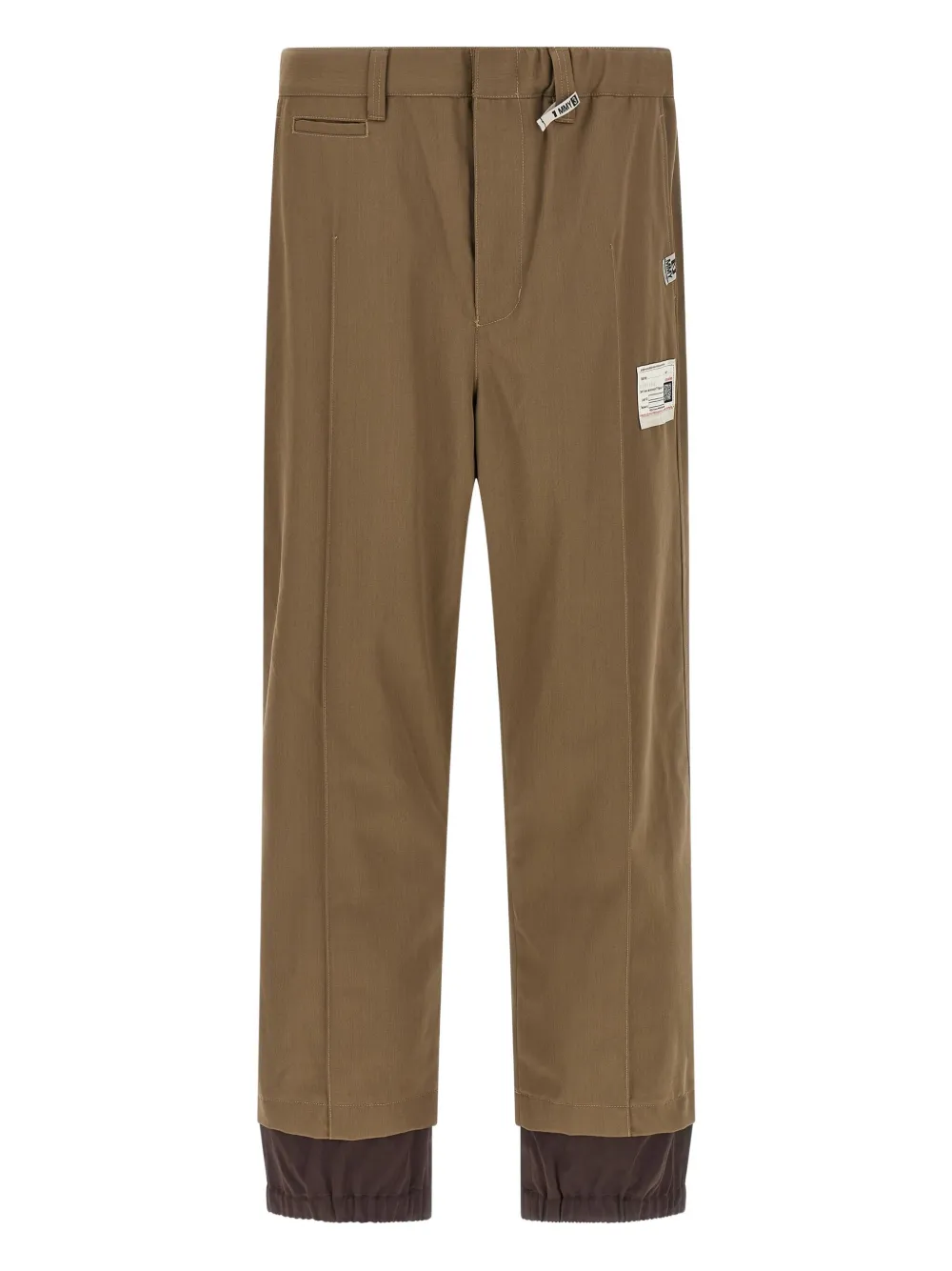 Miharayasuhiro Mix Layered Wool Gabardine Pants In Brown
