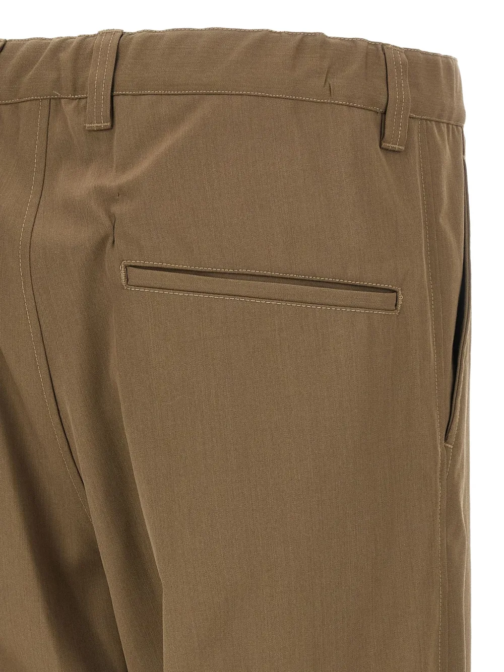 Miharayasuhiro Mix Layered Wool Gabardine Pants In Brown