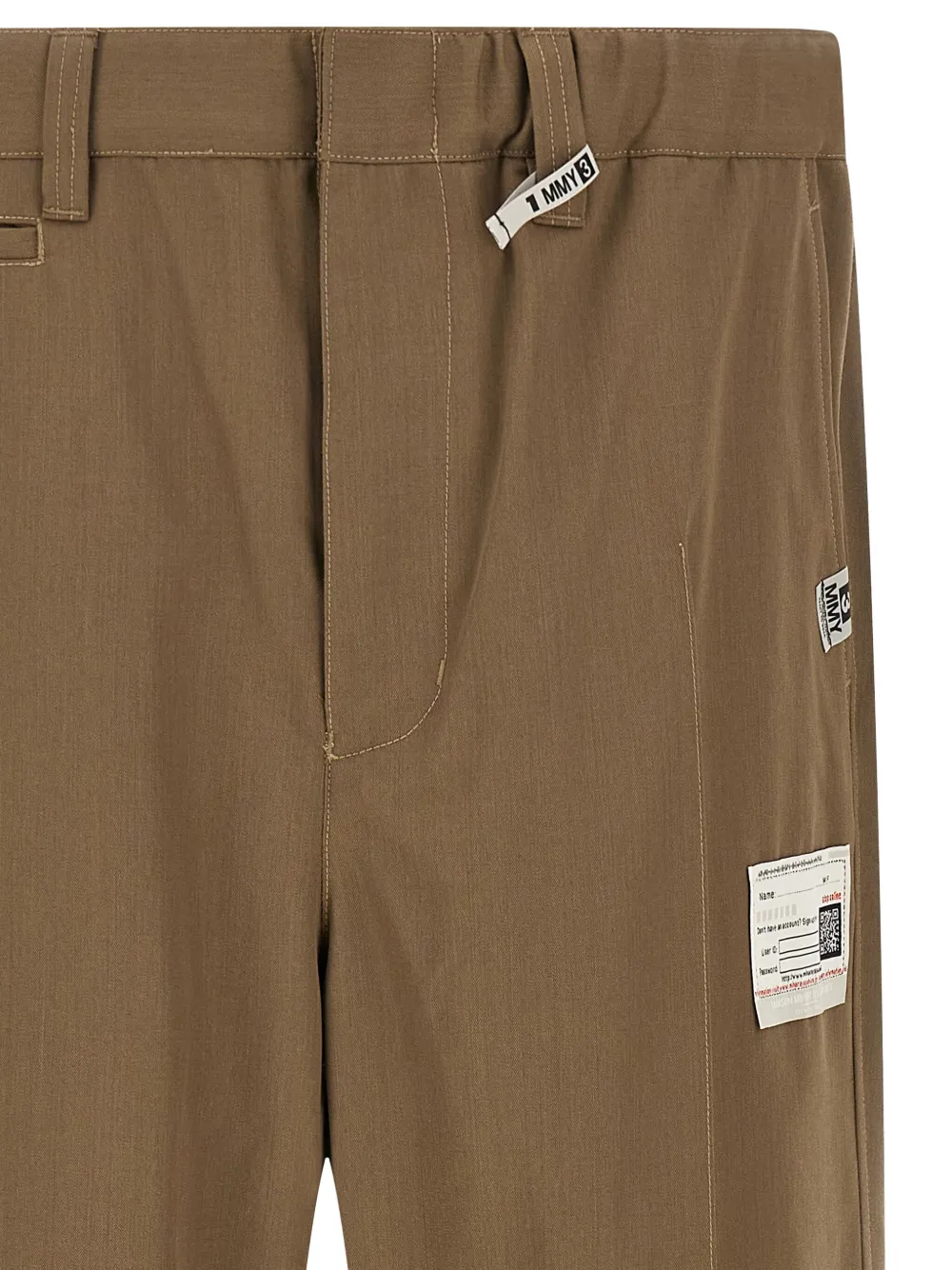 Miharayasuhiro Mix Layered Wool Gabardine Pants In Brown