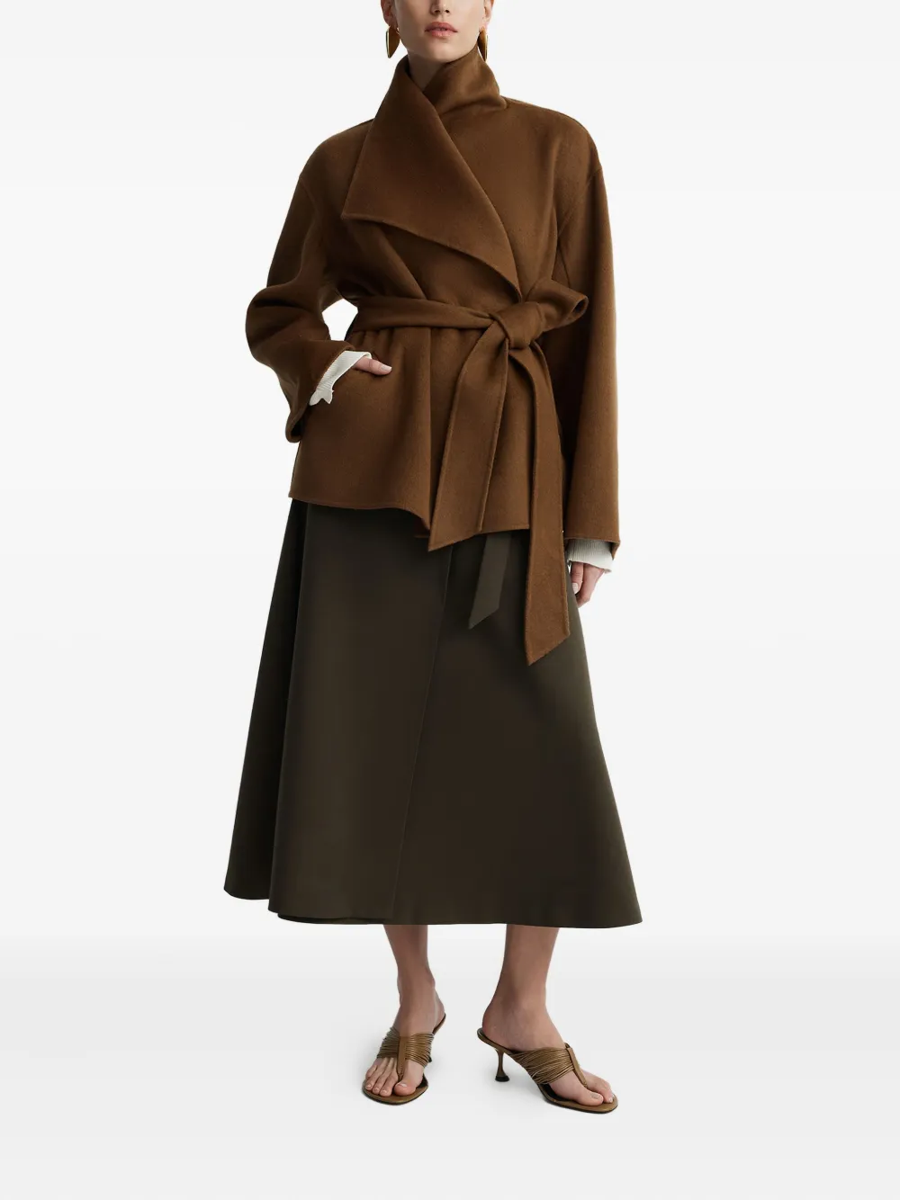 Anna Quan Marais Belted Jacket In Brown