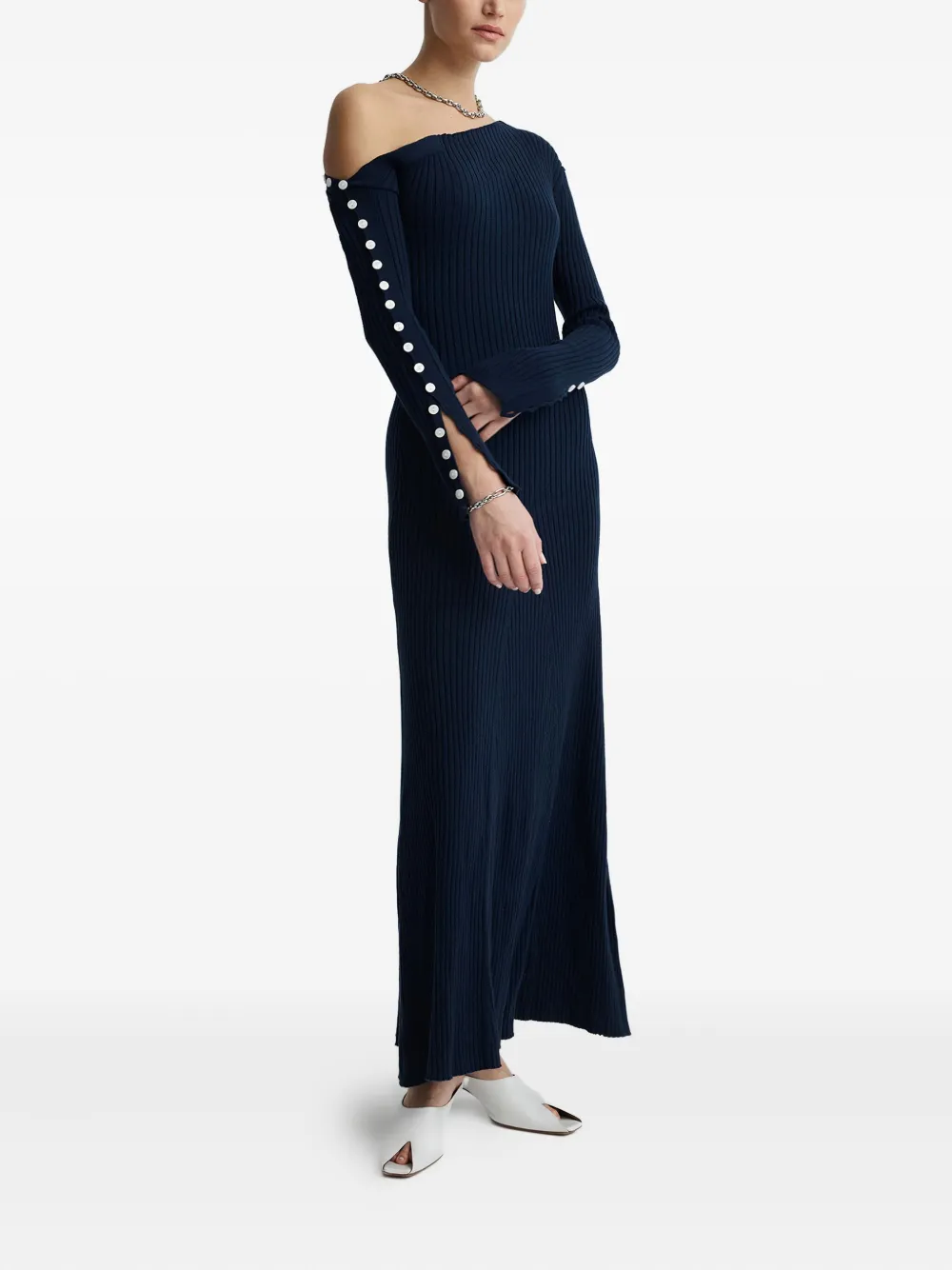  Anna Quan Noah One-shoulder Maxi Dress - Blue 