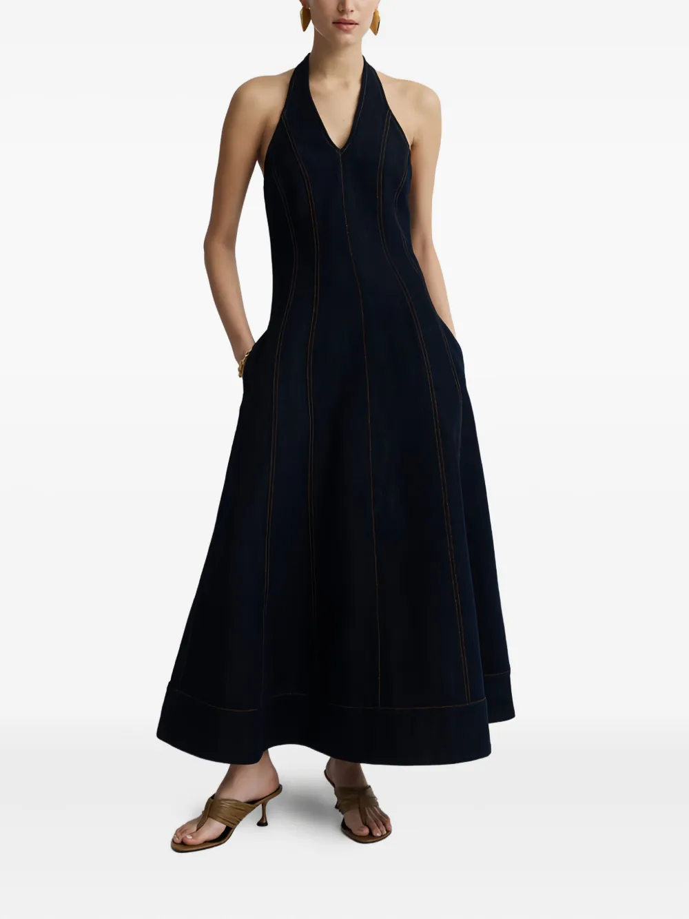 Anna Quan Knox mouwloze maxi-jurk - Blauw