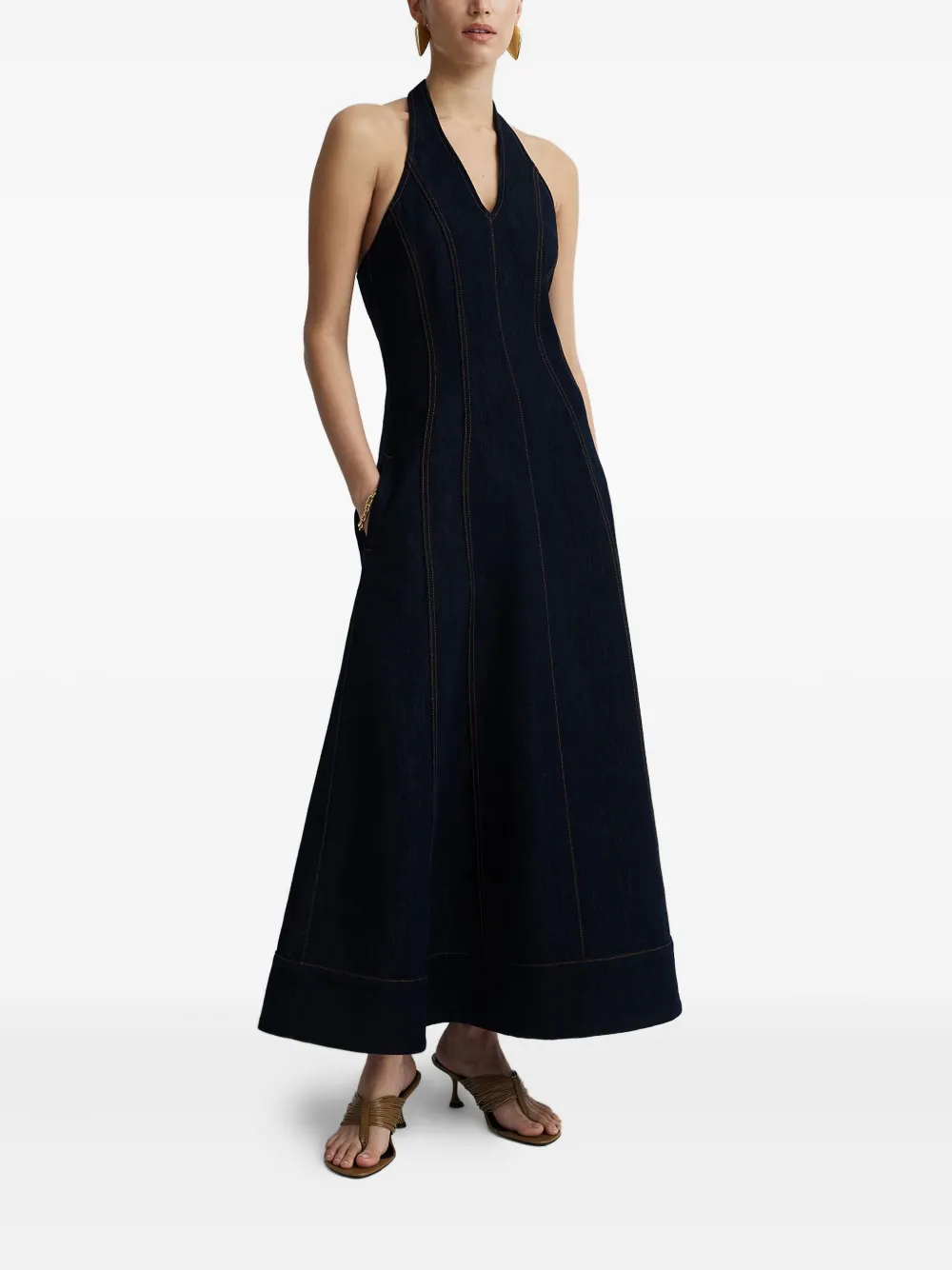 Anna Quan Knox mouwloze maxi-jurk Blauw