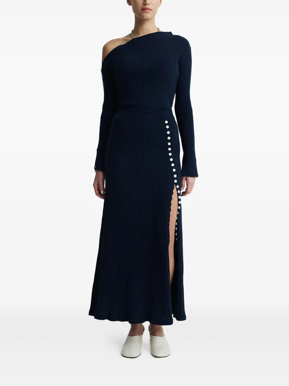 Anna Quan Vela Buttoned Maxi Skirt In Black