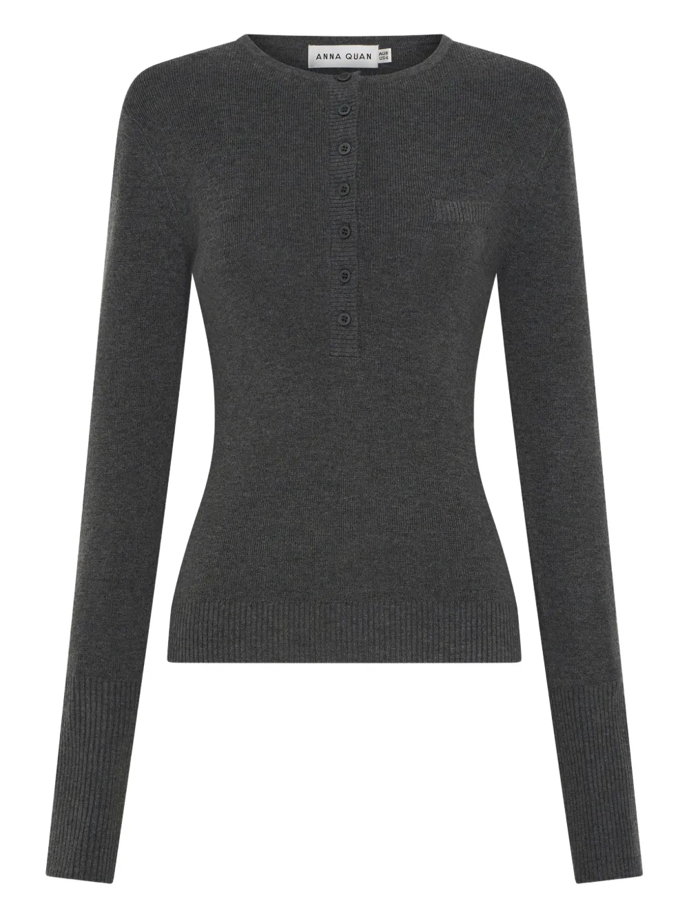 Anna Quan Top a coste con bottoni - Grigio
