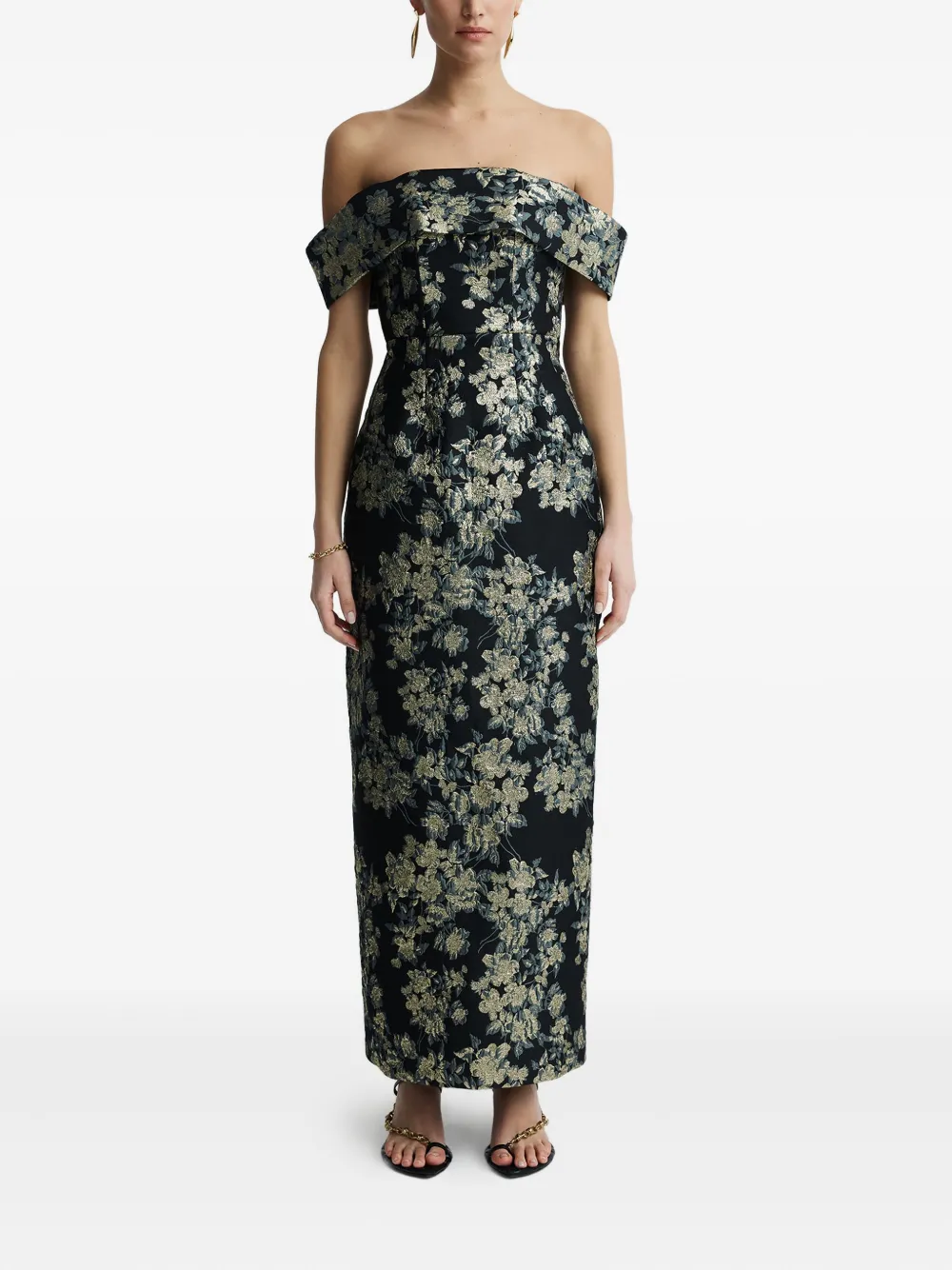Anna Quan Eira off-shoulder maxi-jurk - Zwart