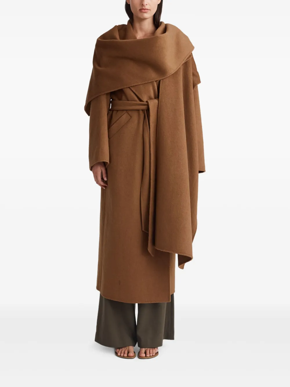 Anna Quan Marlow Belted Coat In Brown