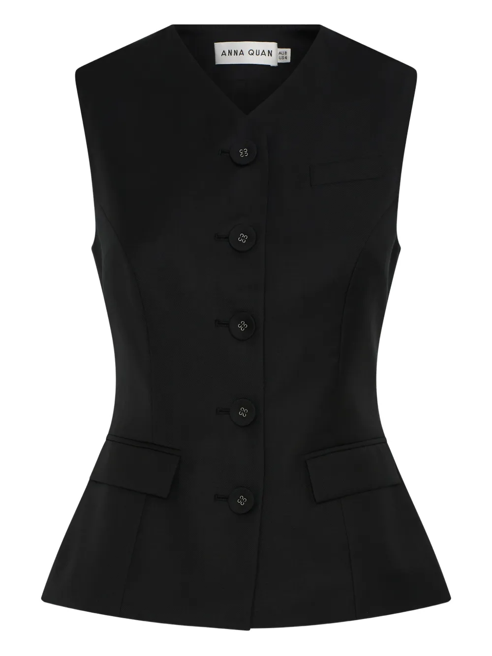 Anna Quan Top Kendall con scollo a V - Nero