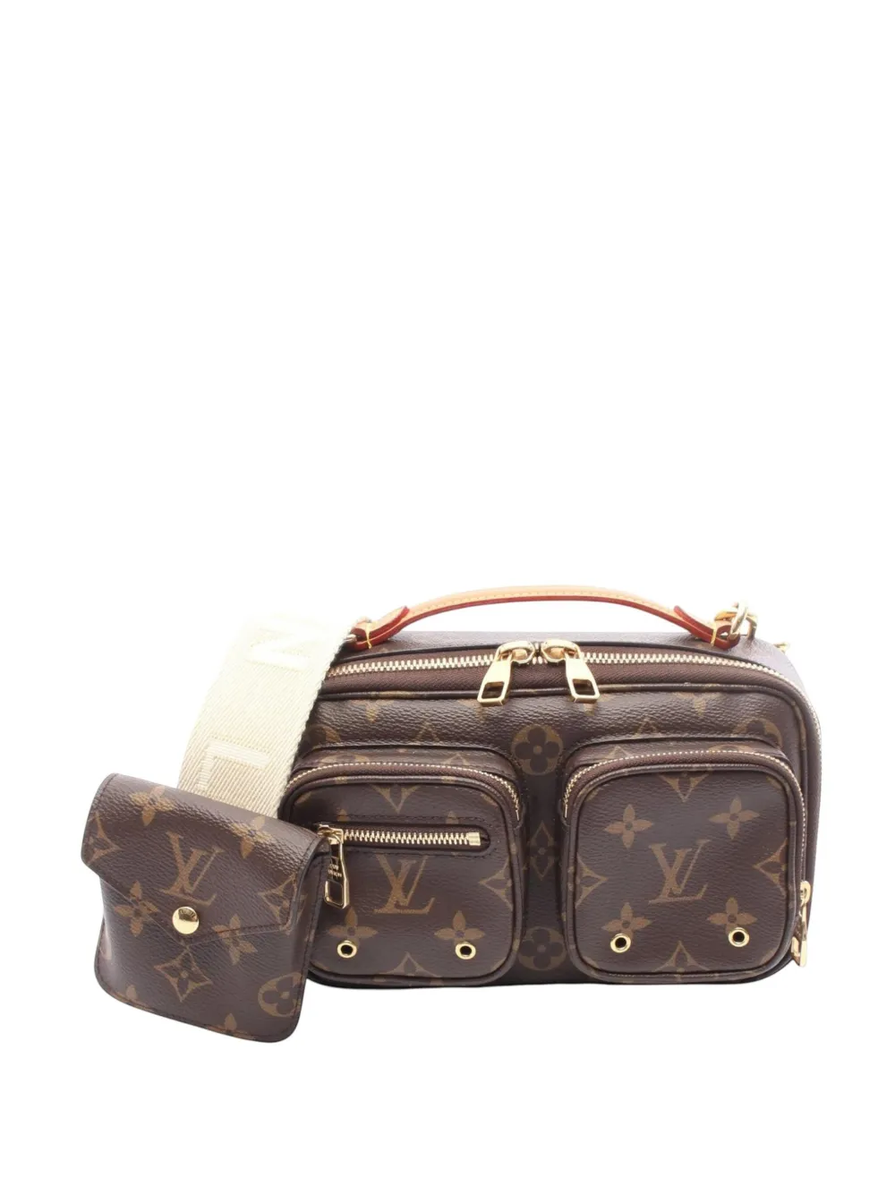 Pre-owned Louis Vuitton 2010-2025 Monogram Utility Satchel In Brown