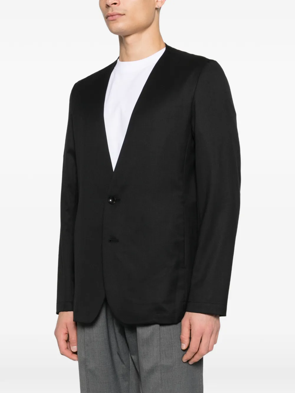  Attachment Button Front Jacket - Black 