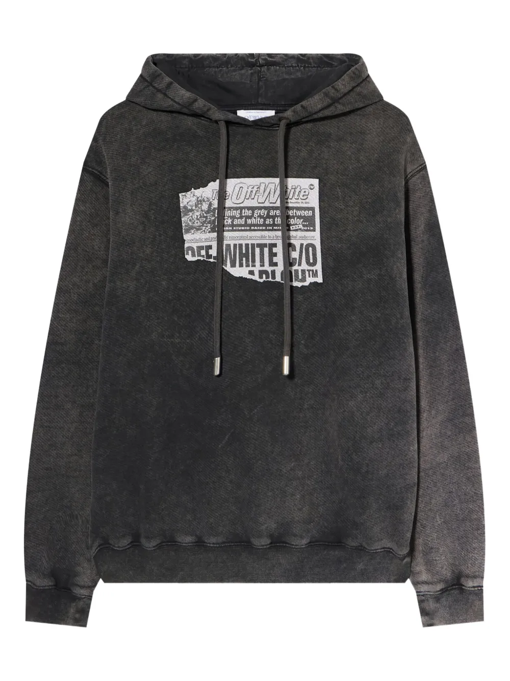 Off-white News Regular Logo Hoodie In Gray