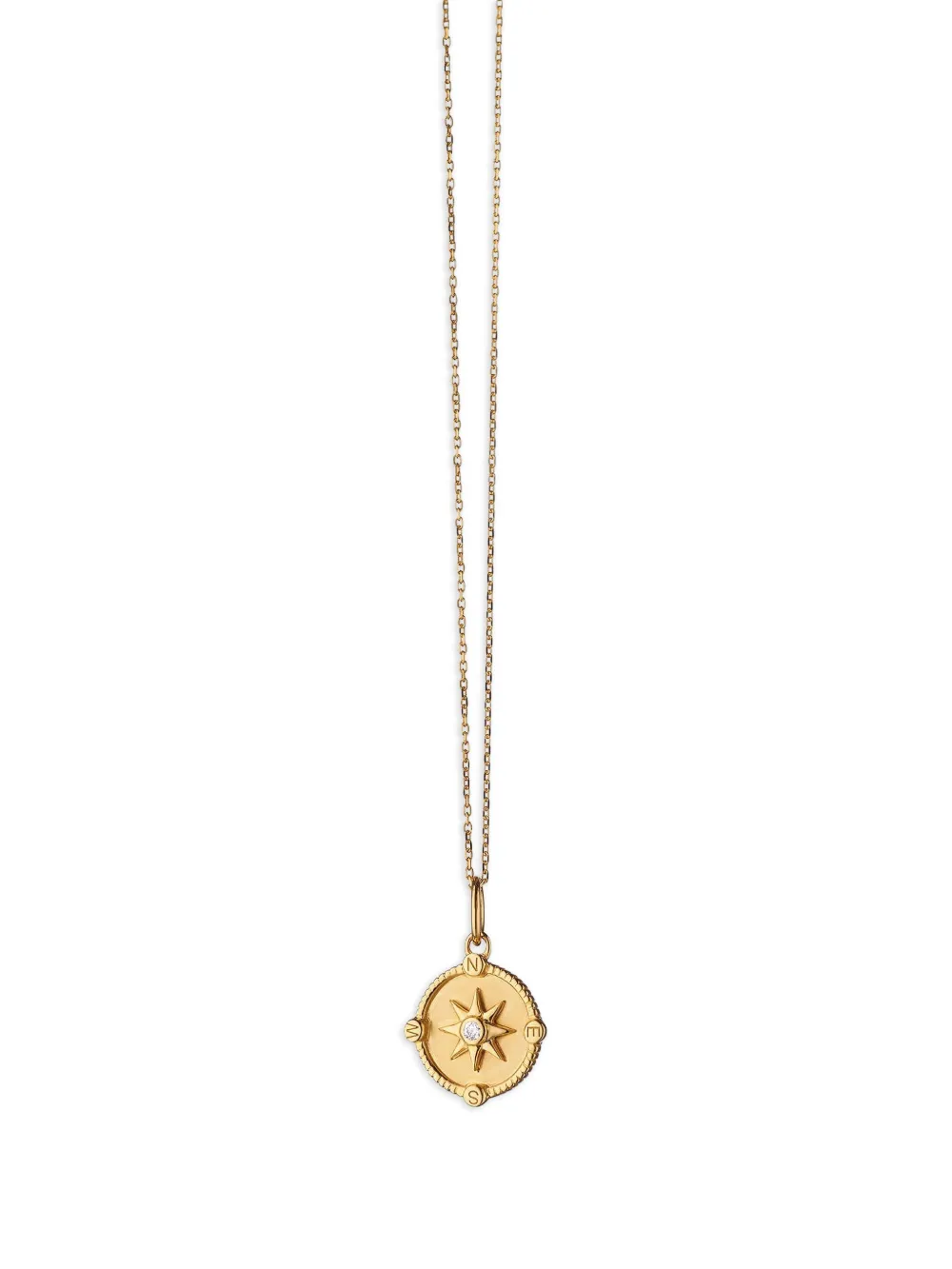 MONICA RICH KOSANN 18kt mini Adventure Compass Gelbgoldhalskette mit Diamanten