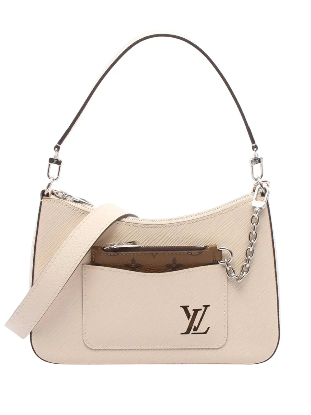 Pre-owned Louis Vuitton 2021-2025 Epi Marelle Satchel In White