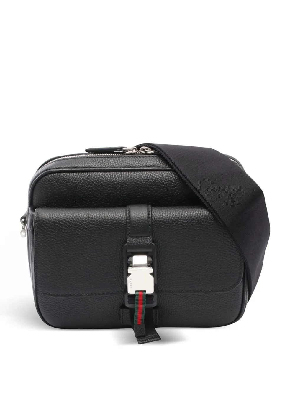 Gucci Pre-Owned 2016-2025 Leather Web Buckle Messenger Bag crossbody bag - Nero