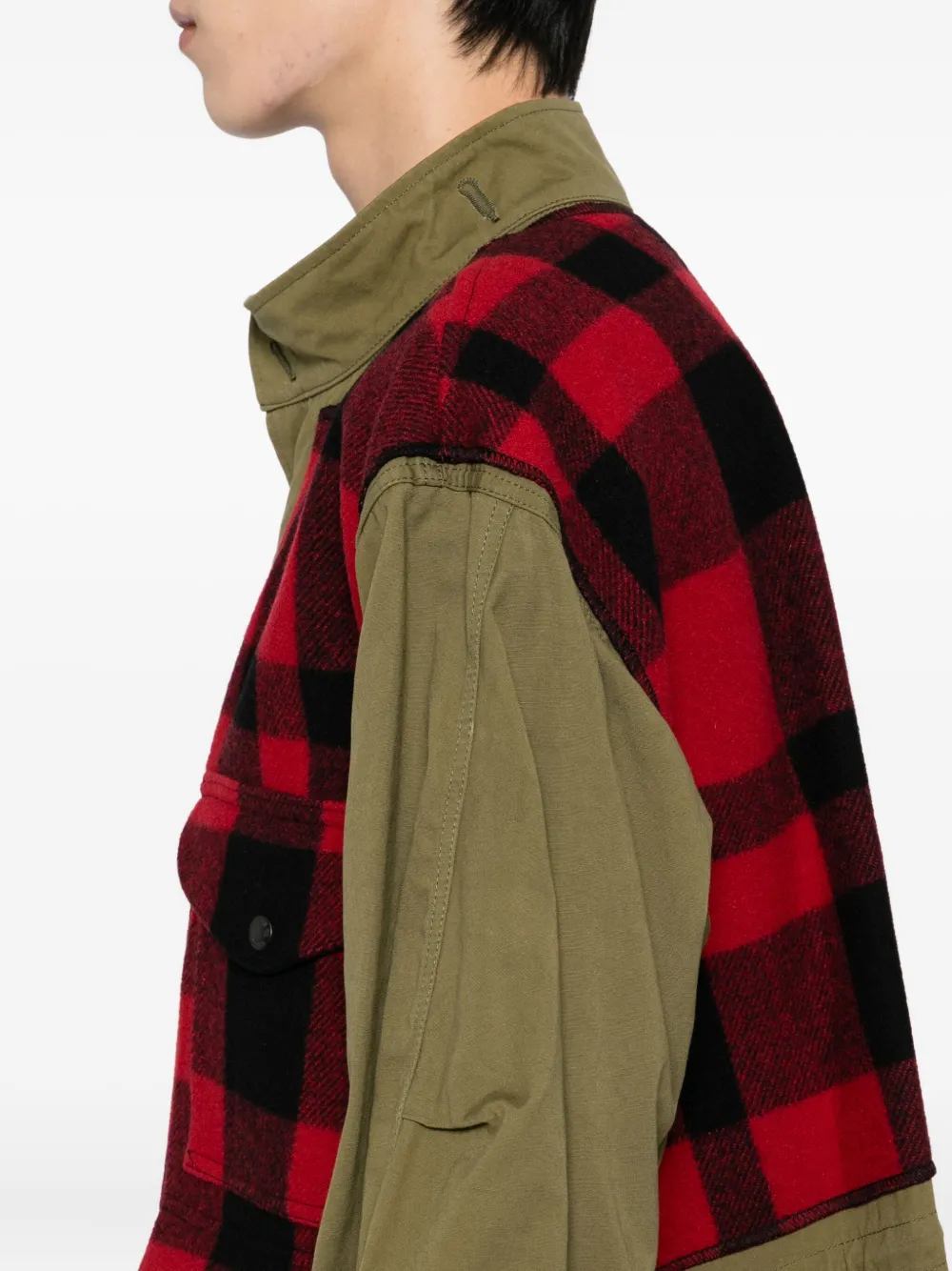 Junya Watanabe MAN Geruite parka Rood