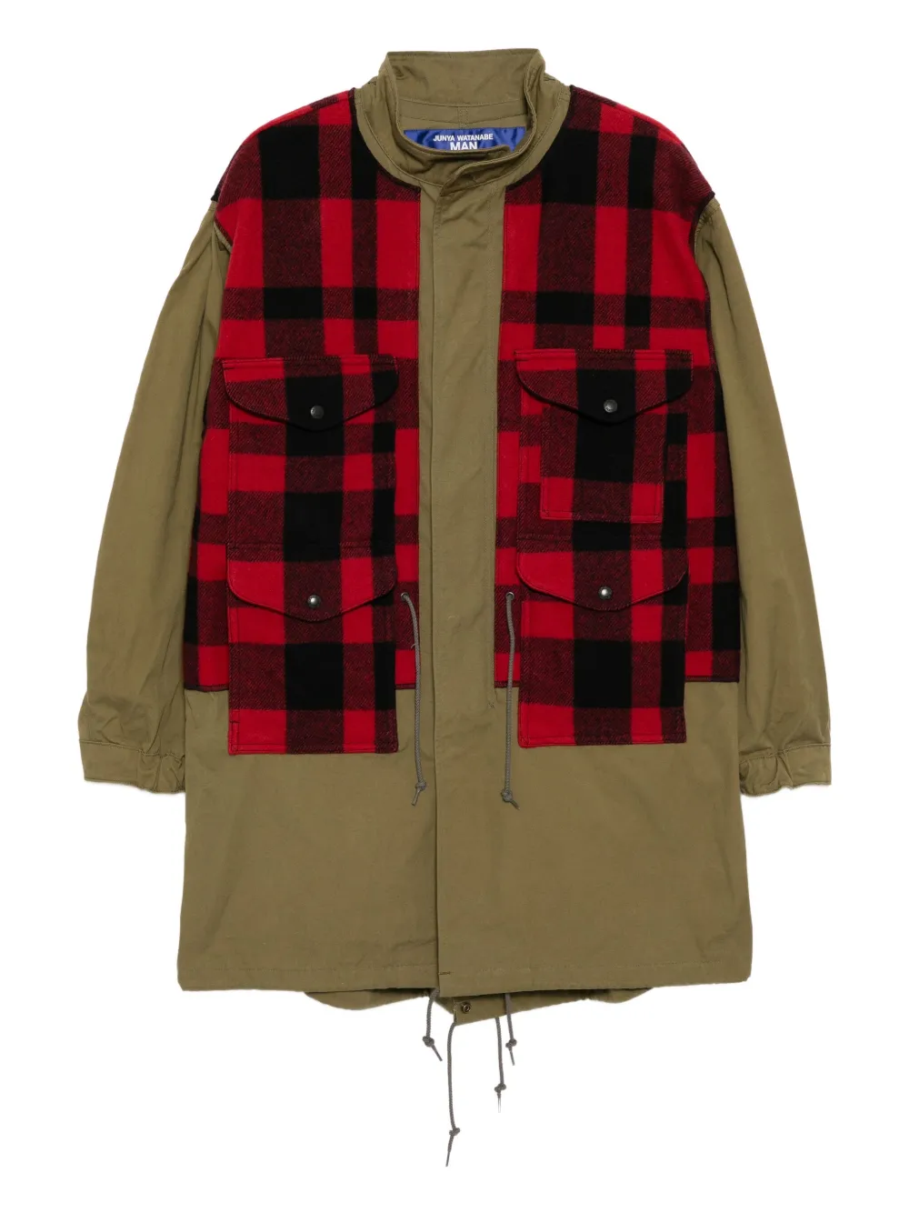 Junya Watanabe MAN checked fishtail parka | Red | Image 1
