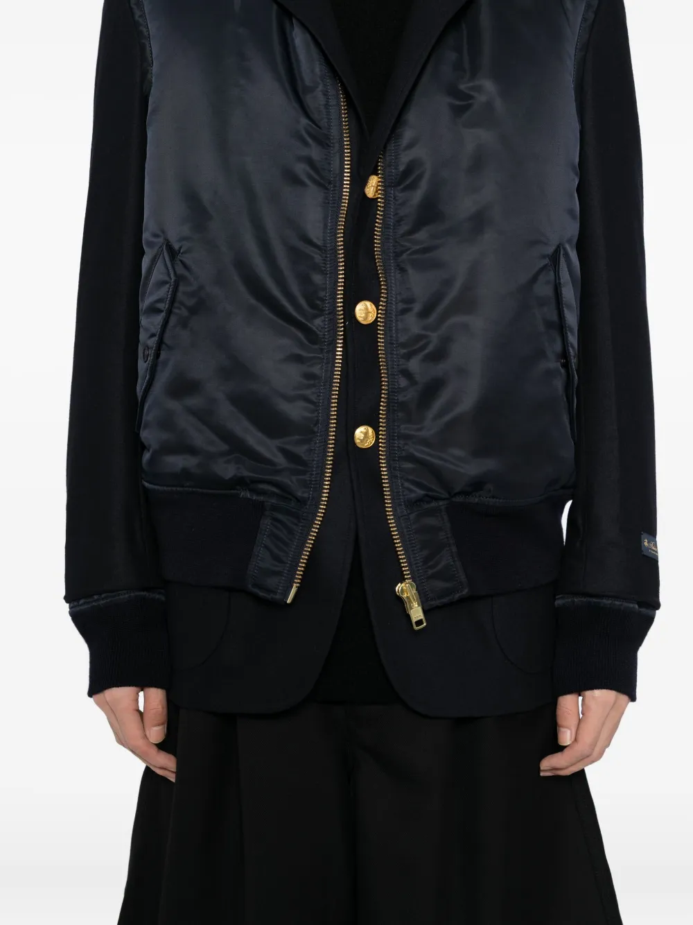 Junya Watanabe Layered Bomber Jacket In Blue