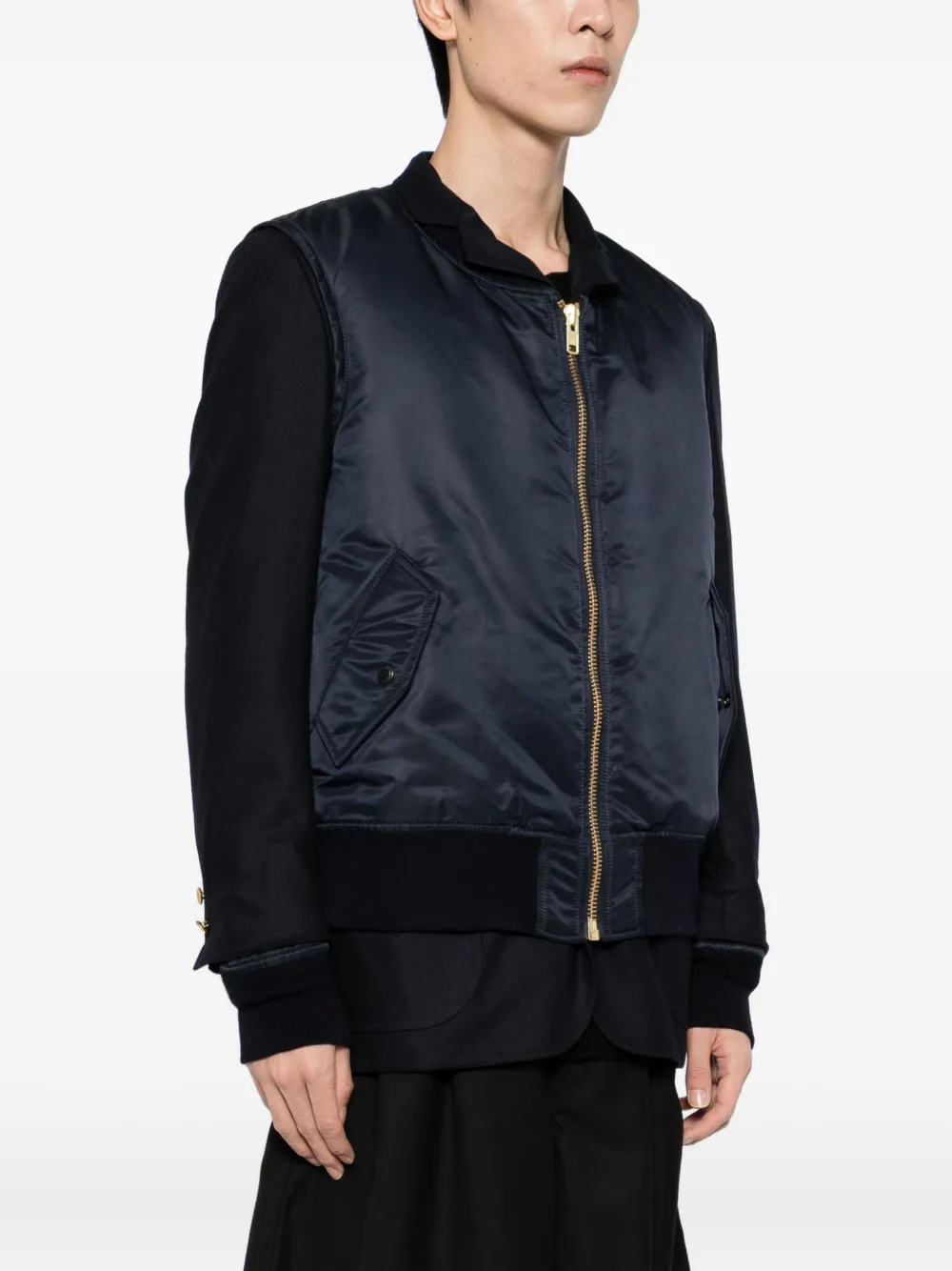 Junya Watanabe Layered Bomber Jacket In Blue