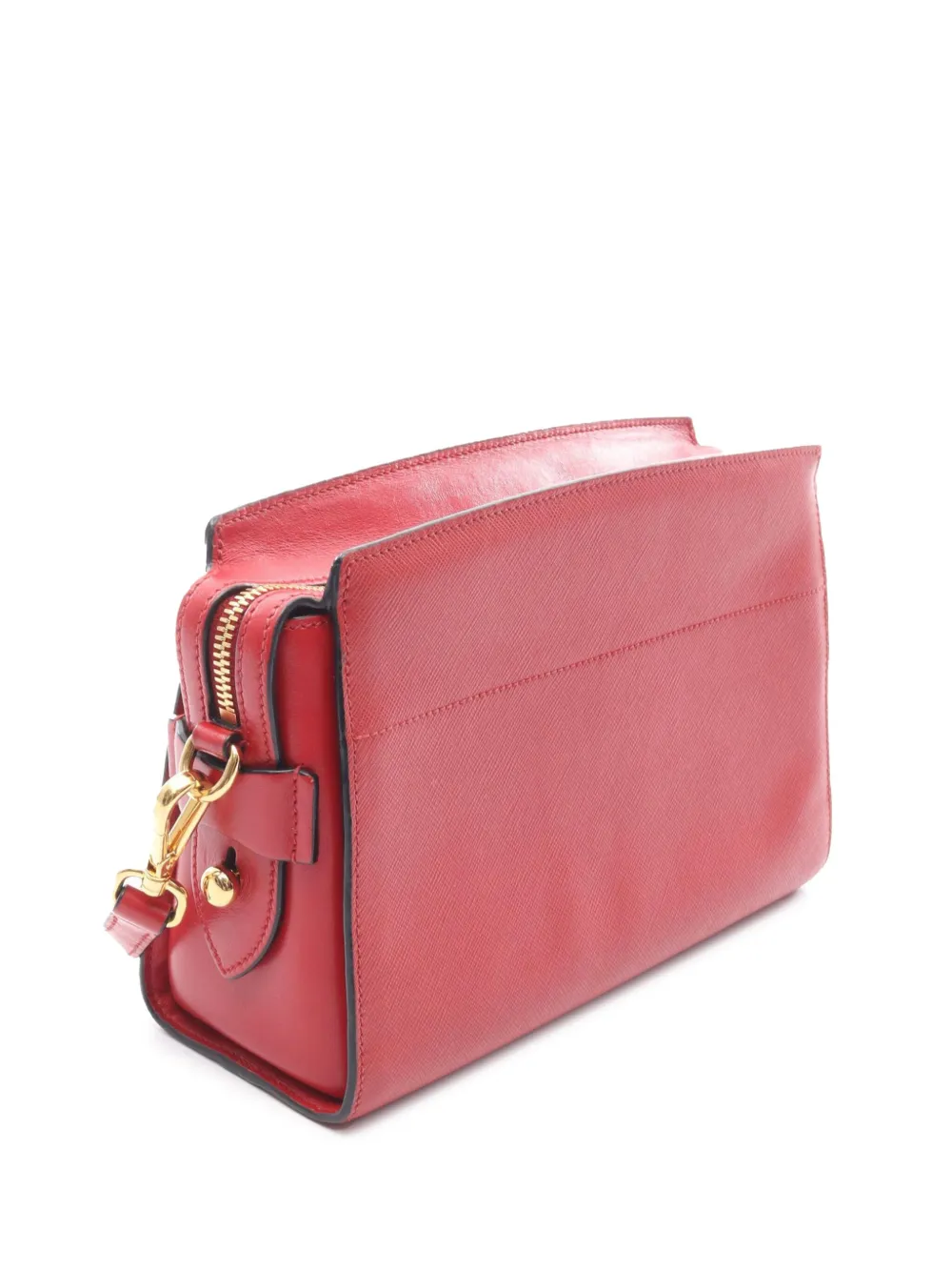 Pre-owned Prada 2010-2025 Saffiano And City Calf Esplanade Crossbody Bag In Red