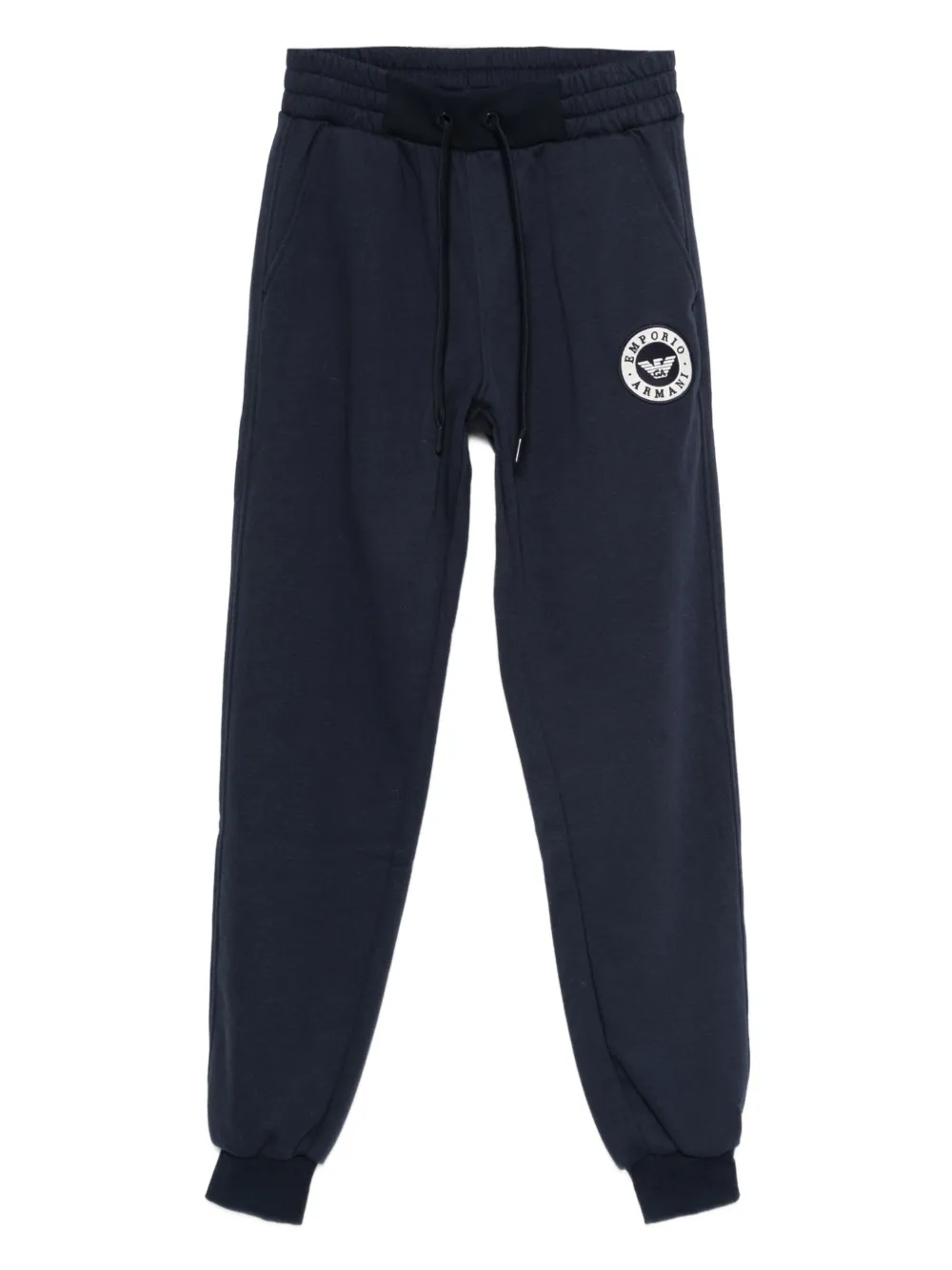 Emporio Armani Pantaloni con applicazione logo - Blu